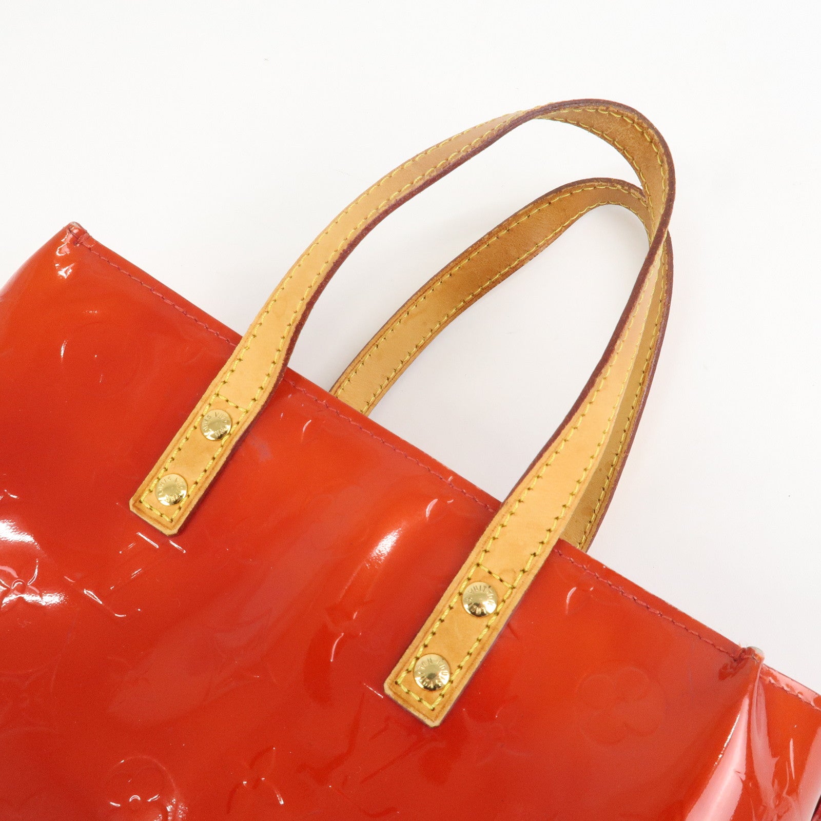 Louis Vuitton Monogram Vernis Lead PM Hand Bag Rouge M91088