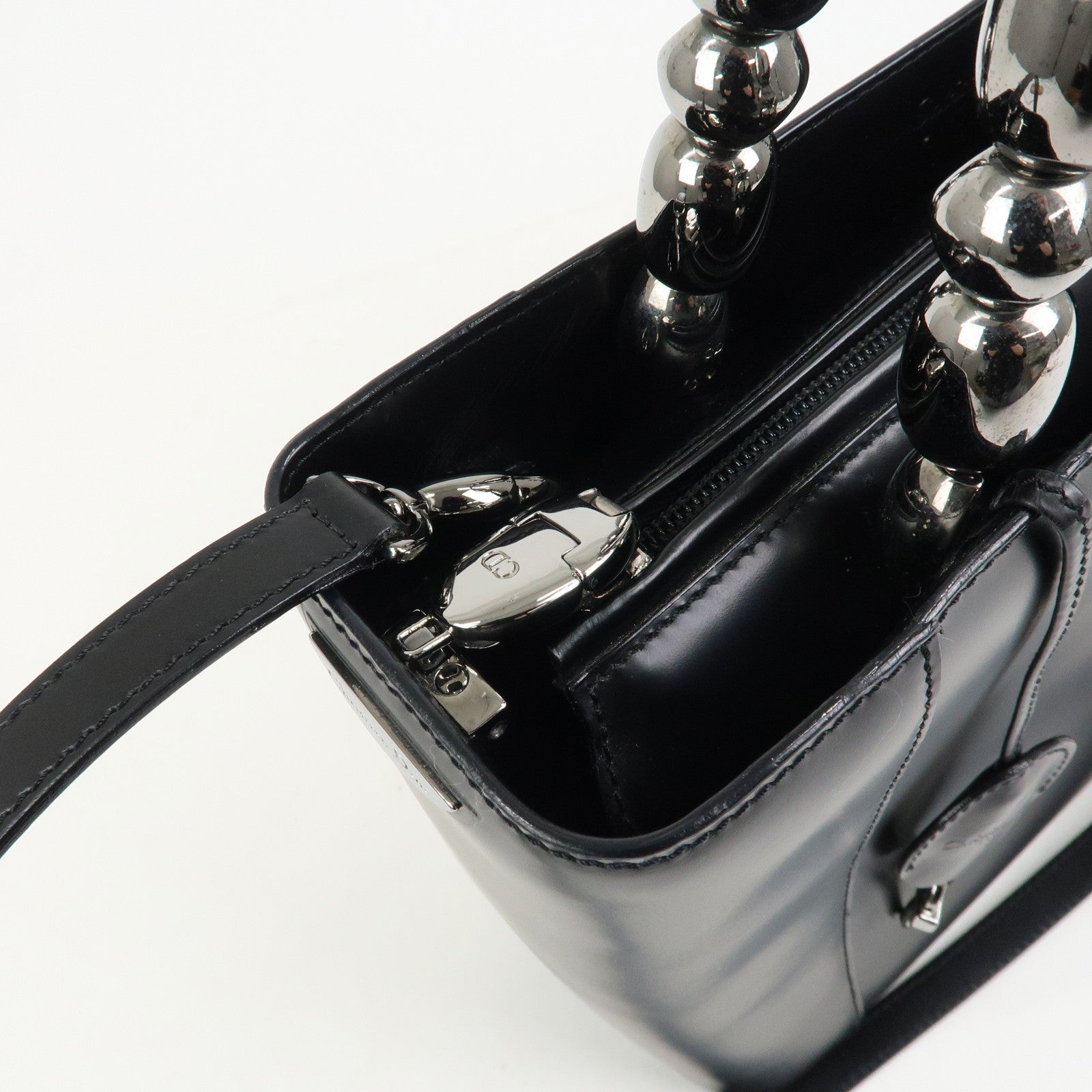Christian Dior Maris Pearl Leather 2 Way Bag Hand Bag Shoulder Bag