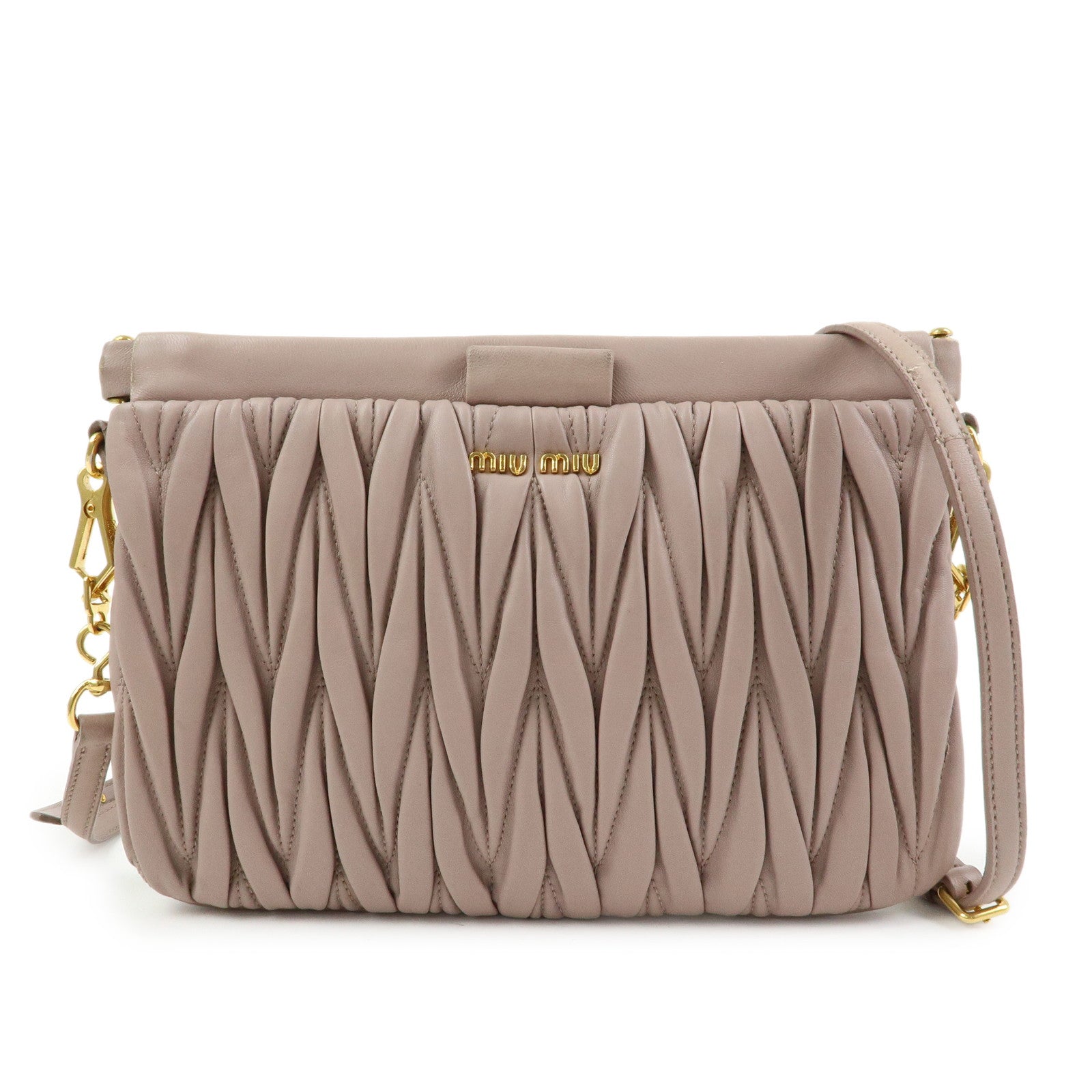 MIU MIU Matelasse Nappa Leather 2Way Bag Hand Shoulder Bag 5N1572
