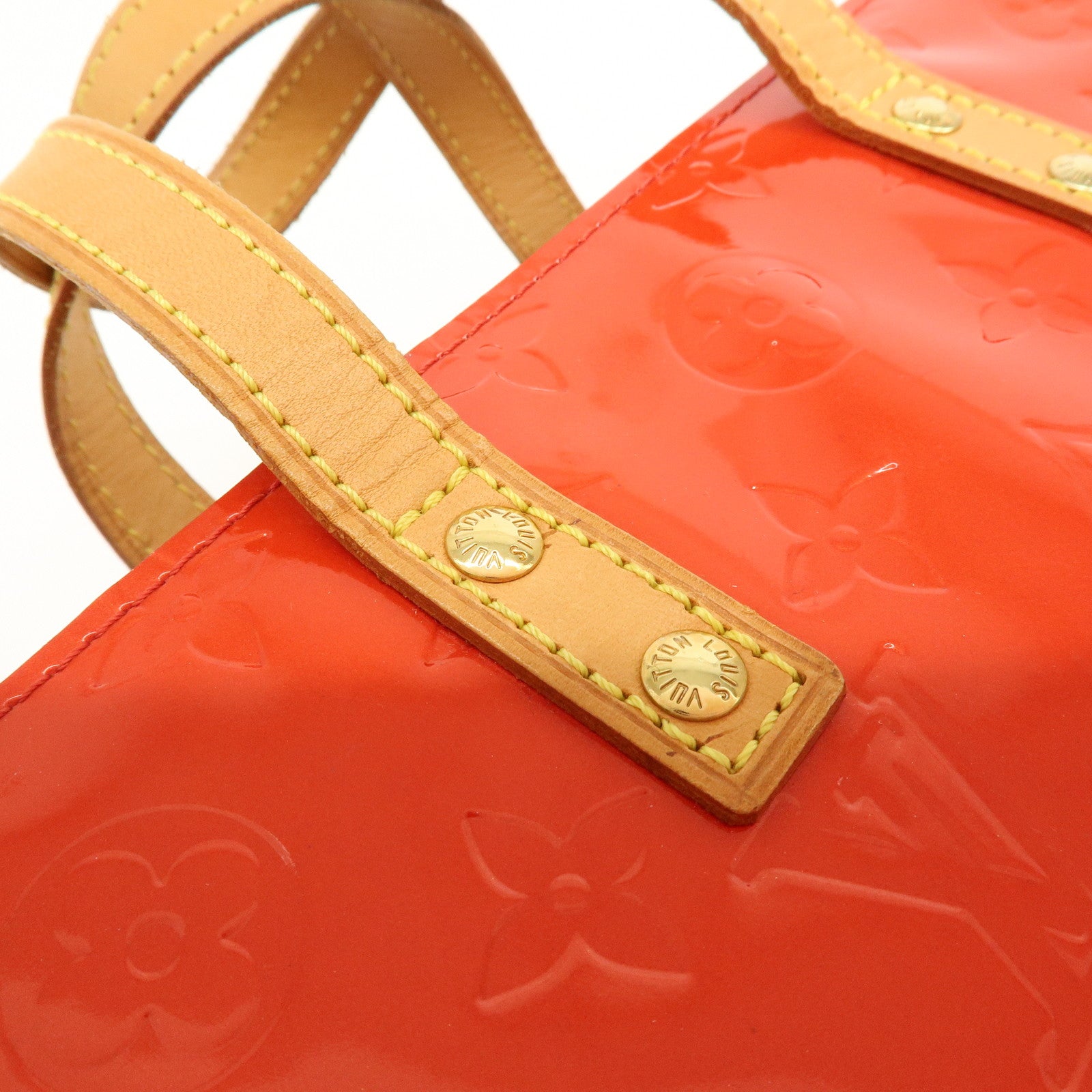 Louis Vuitton Monogram Vernis Lead PM Hand Bag Rouge M91088
