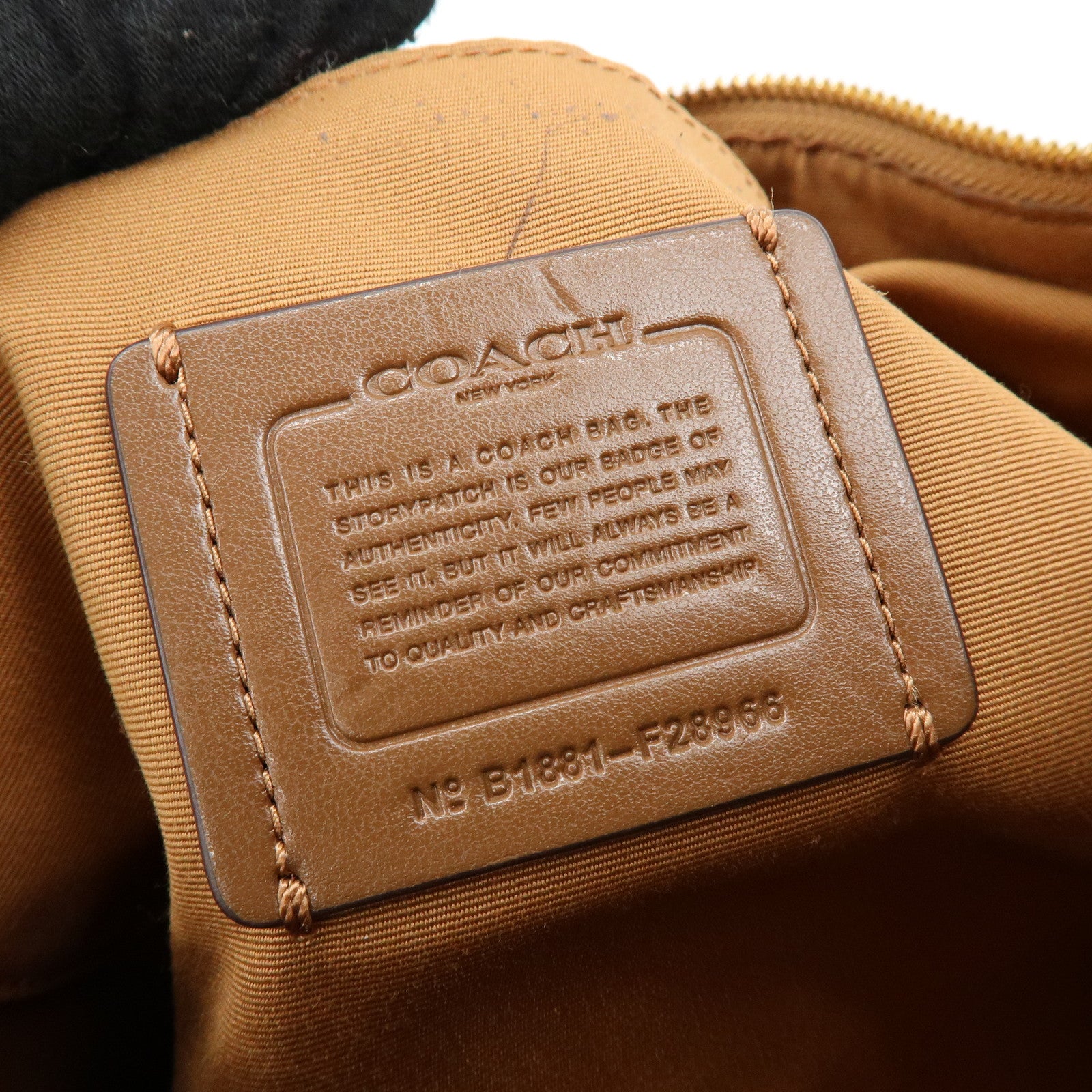 COACH Logo Leather Shoulder Bag Hand Bag Camel