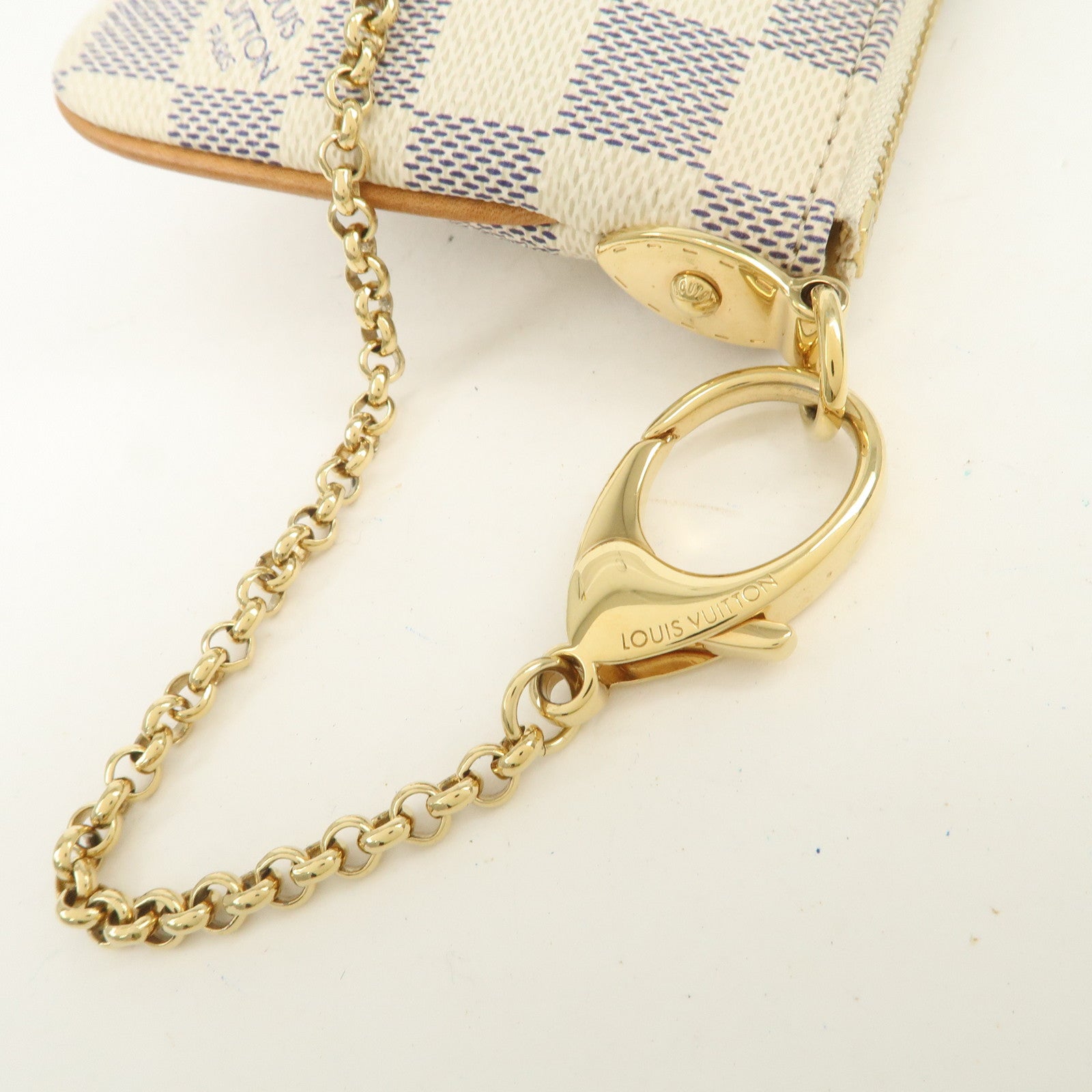 Louis Vuitton Damier Azur Pochette Milla MM Mini Pouch N60027