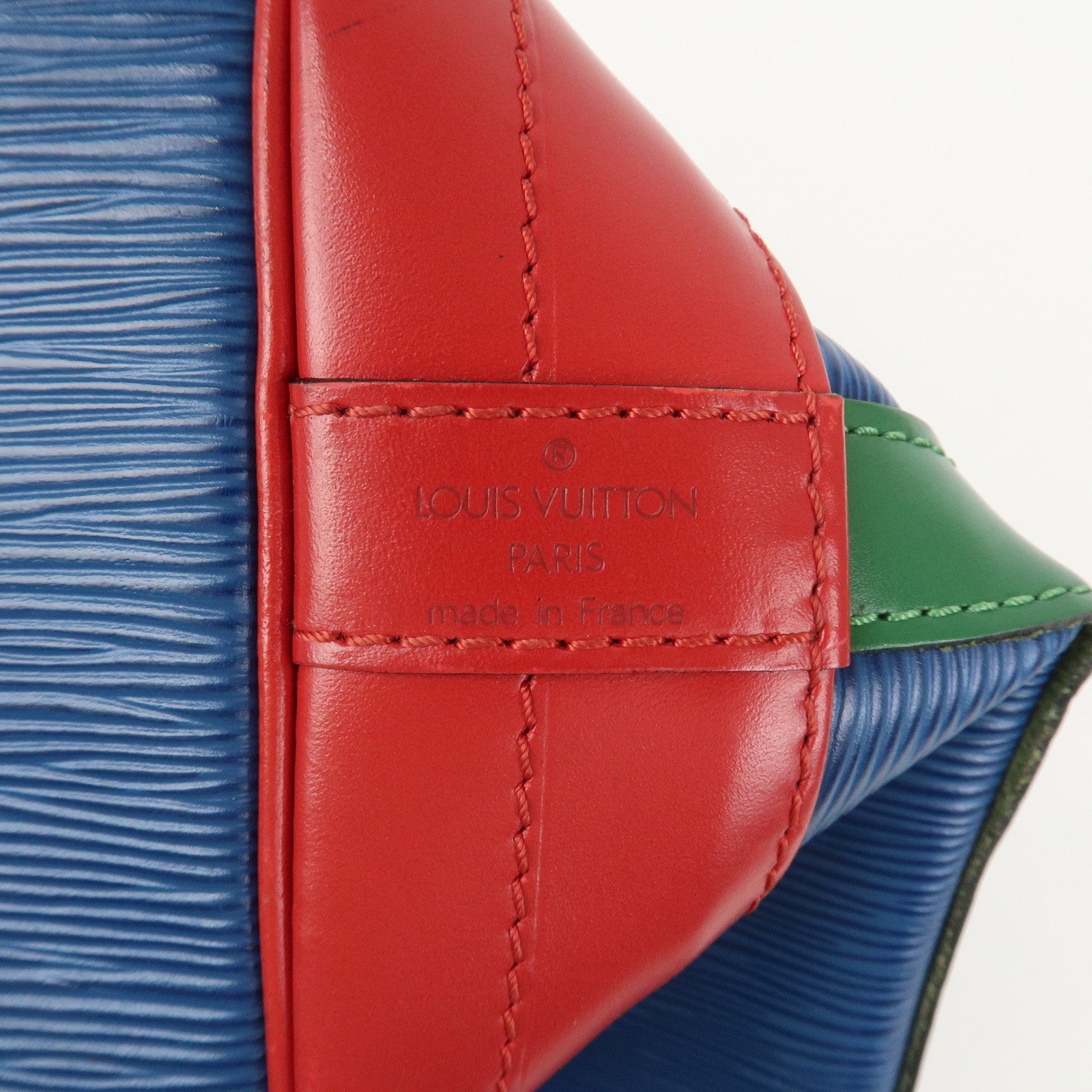 Louis Vuitton Epi Noe Tricolor Shoulder Bag Blue Green Red M44082