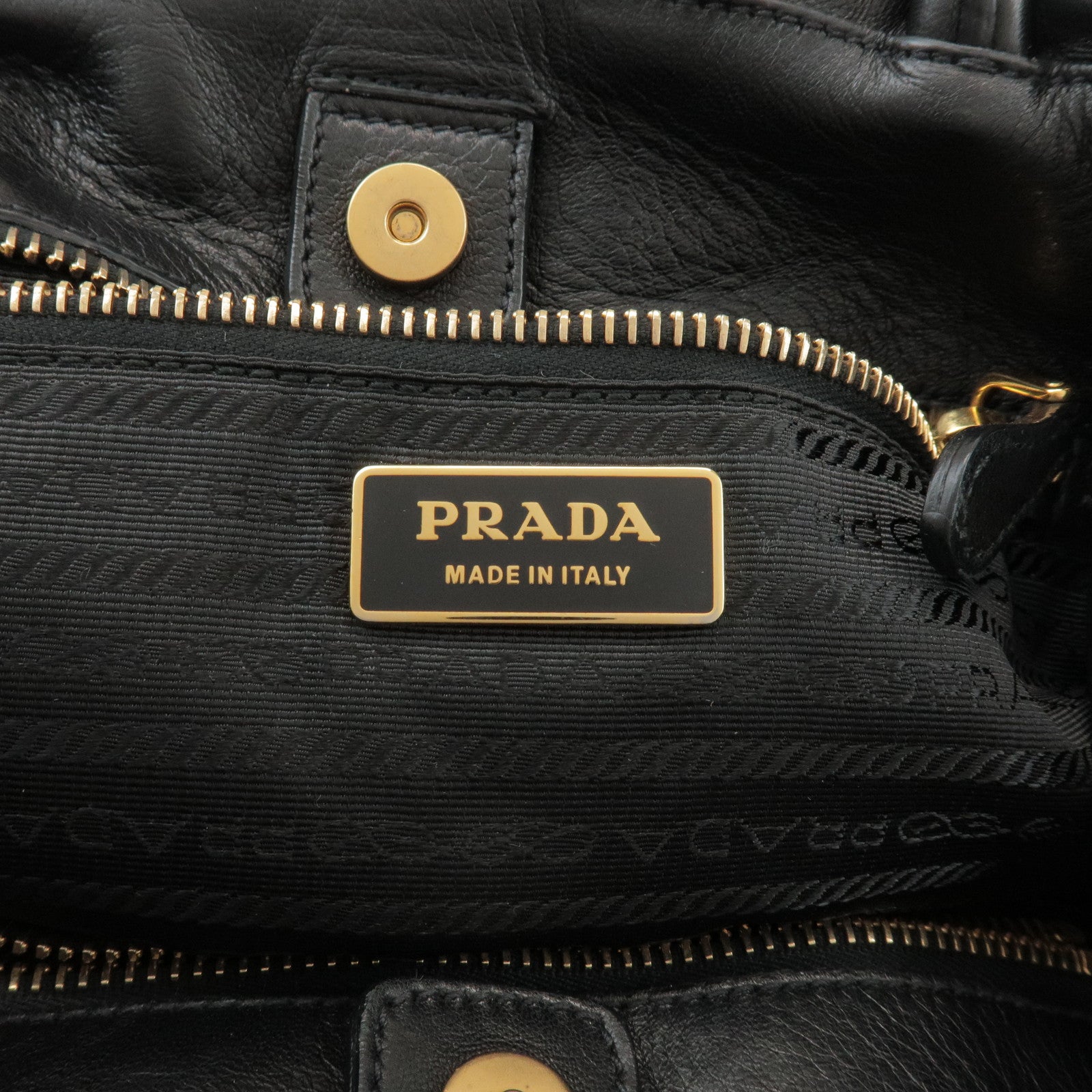 PRADA Logo Leather 2Way Hand Shoulder Bag Ribbon Black Pink BN1604