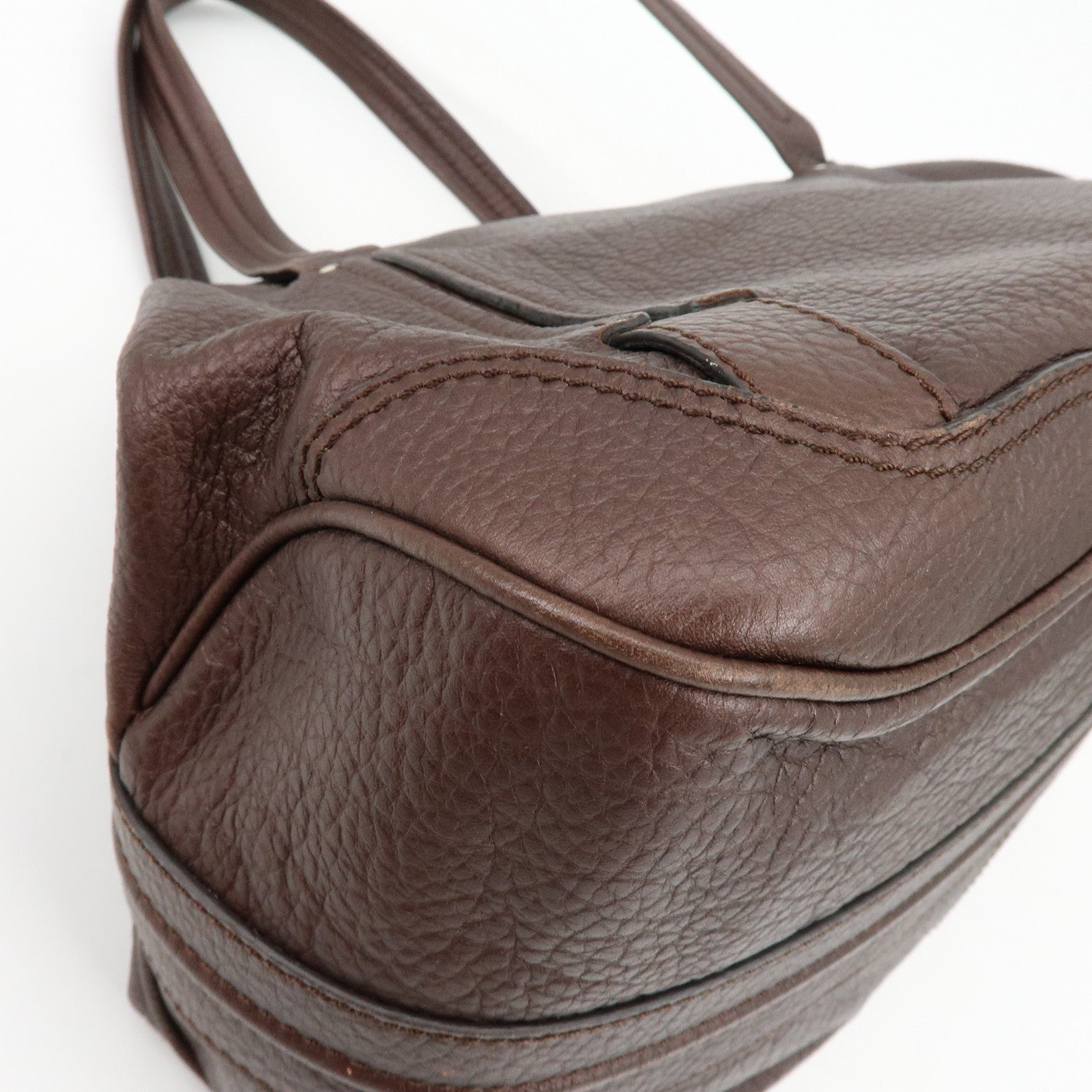 CELINE Triomphe Leather Tote Bag Hand Bag Shoulder Bag Brown
