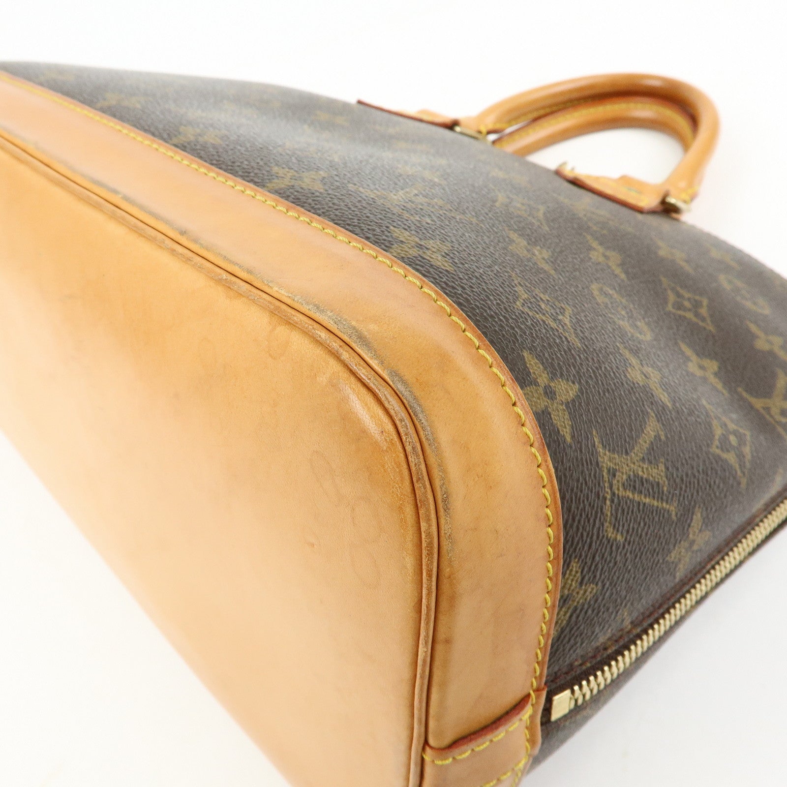 Louis Vuitton Monogram Canvas Leather Alma PM Hand Bag Brown M51130