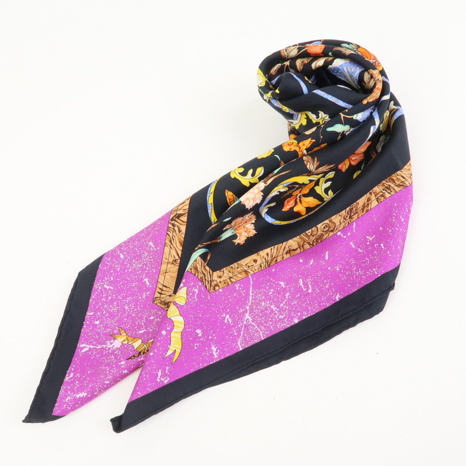 HERMES Carre 90 Silk 100% Scarf PIERRES D' ORIENT ET D' OCCIDENT