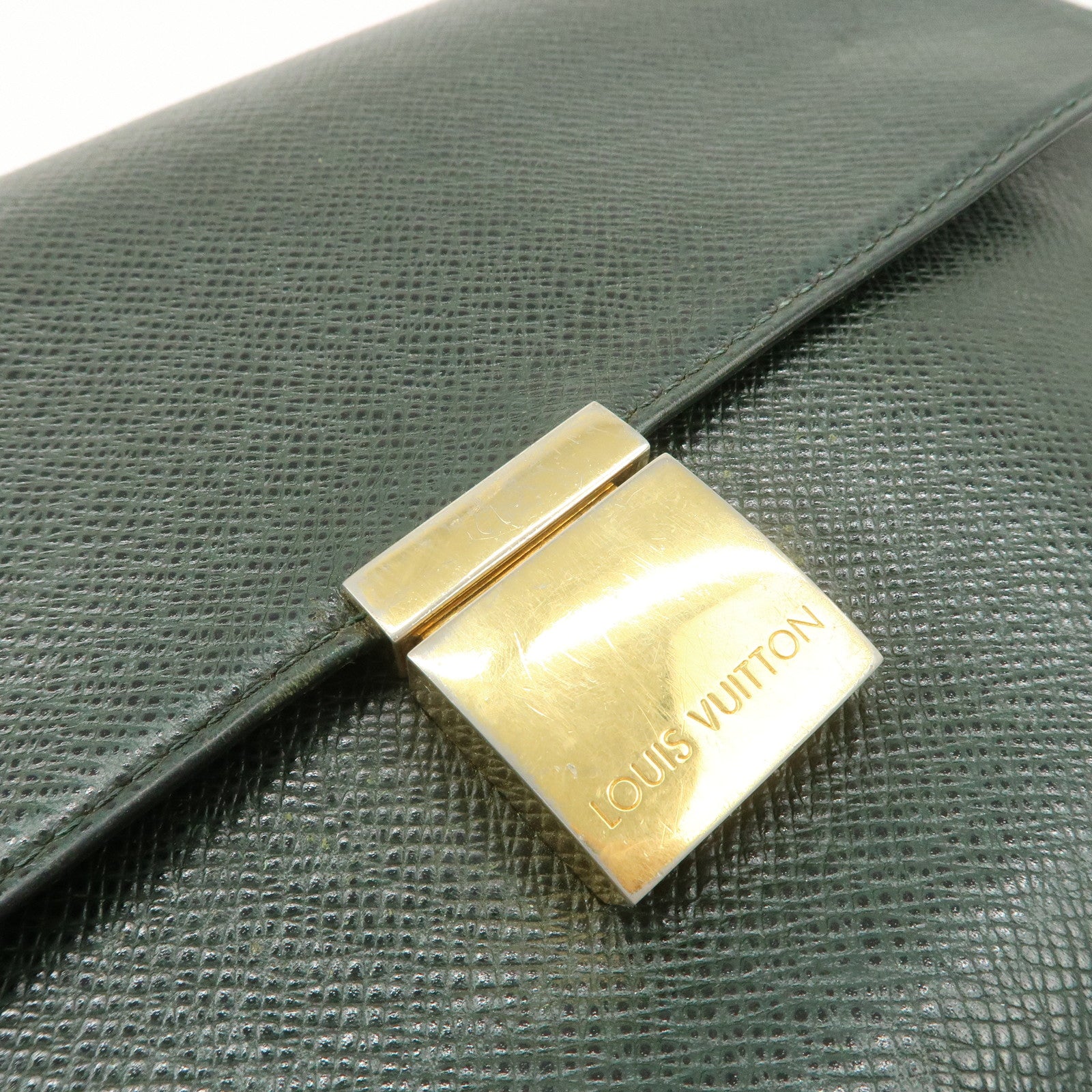 Louis Vuitton Taiga Leather Selenga Clutch Bag Epicea M30784 Used