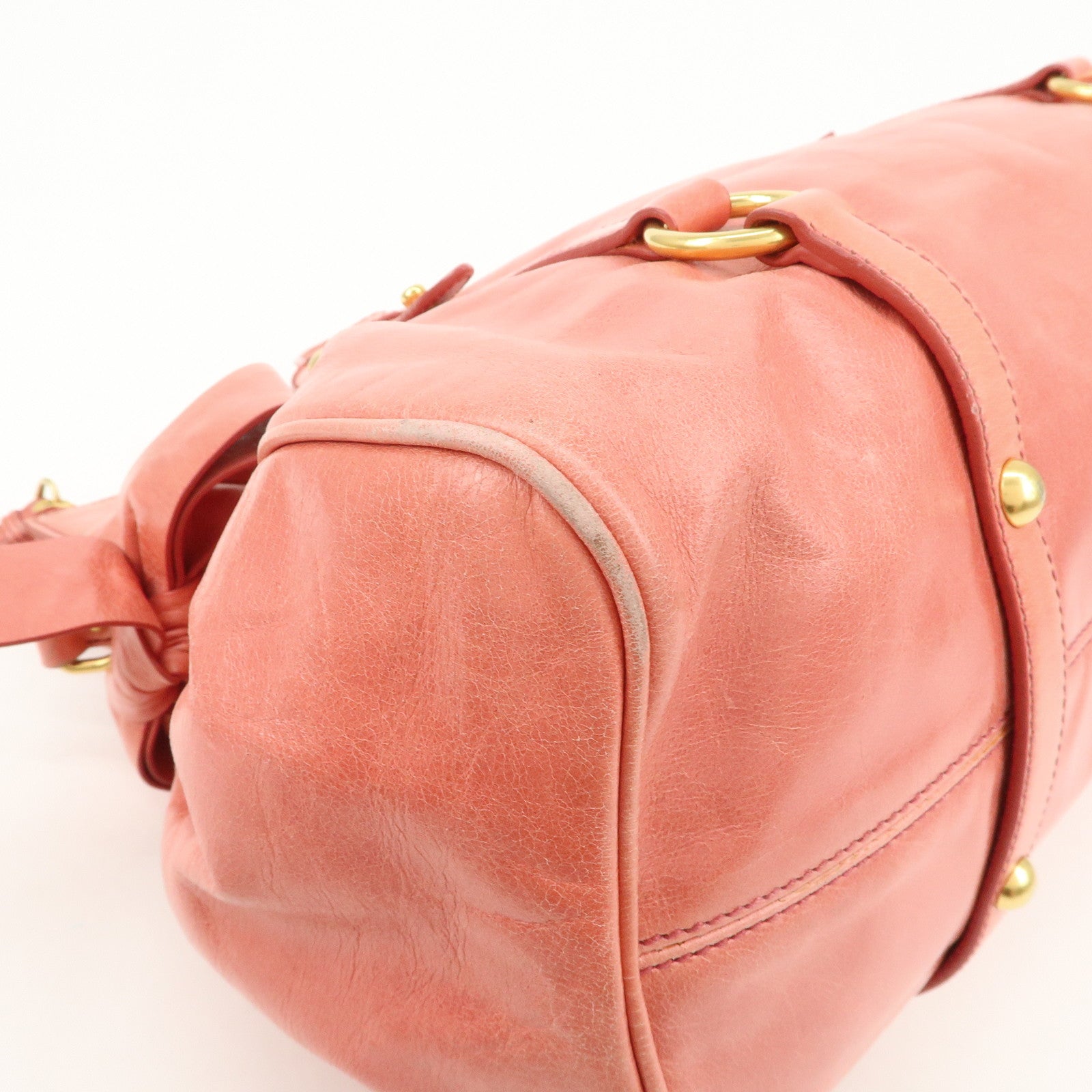 MIU MIU Leather Ribbon 2Way Shoulder Bag Hand Bag Pink RT0365