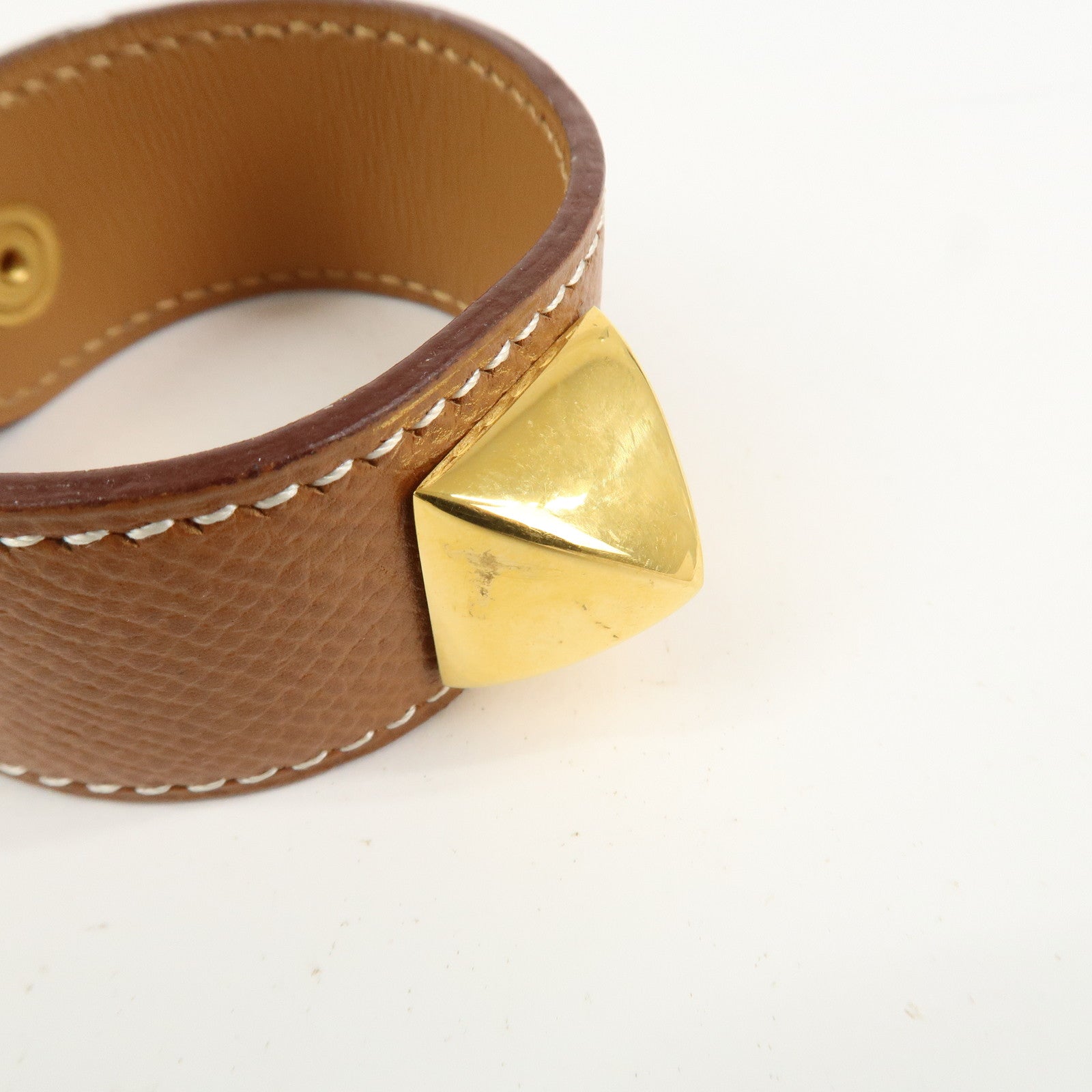 HERMES Medor Leather Bracelet Brown