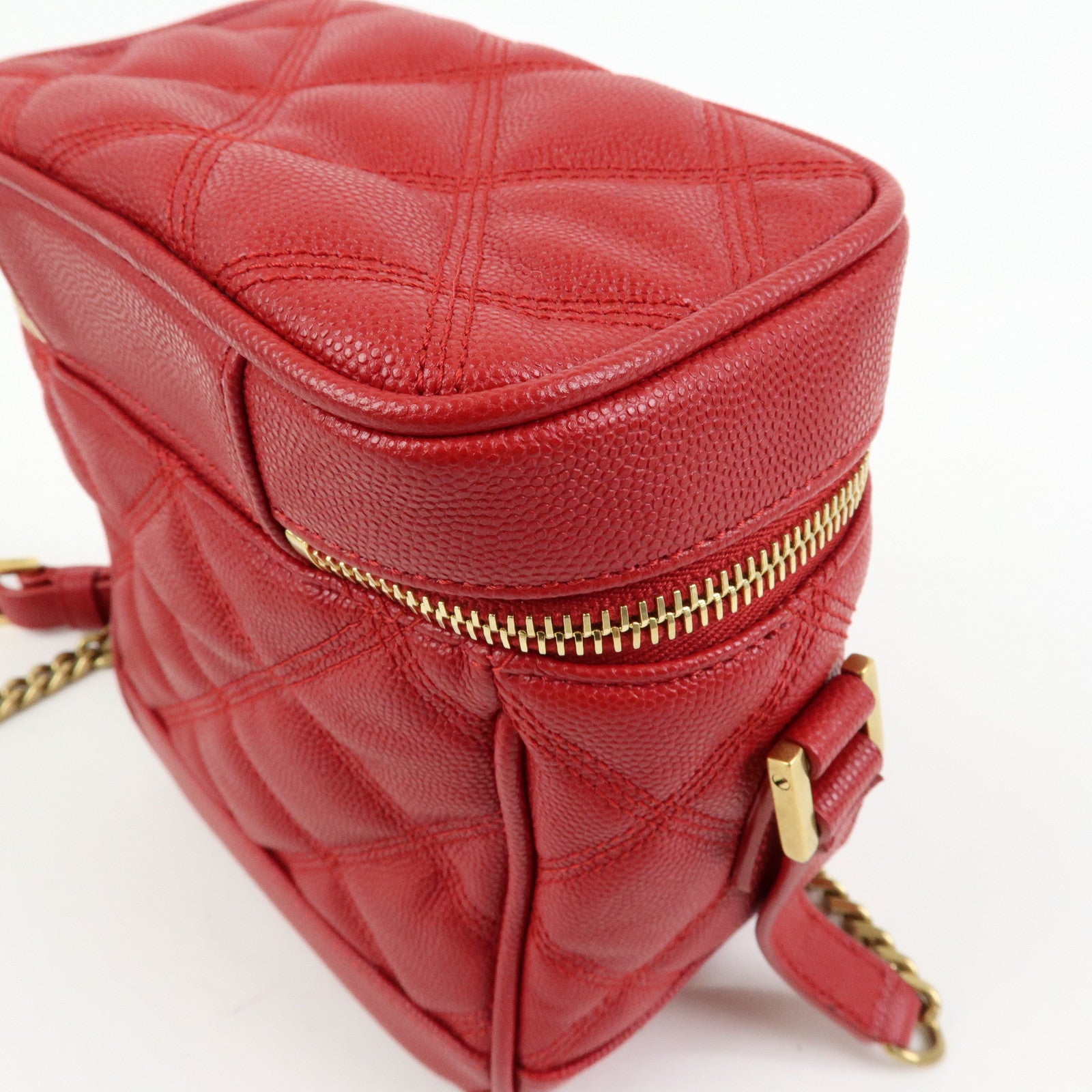SAINT LAURENT PARIS Cassandra Embossed Leather Vanity Bag 649779