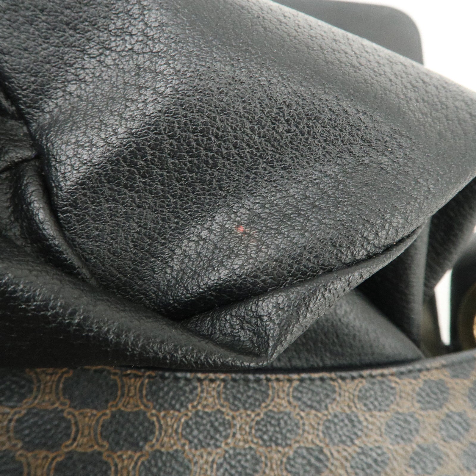 CELINE Macadam PVC Leather Shoulder Bag Hand Bag Black Brown