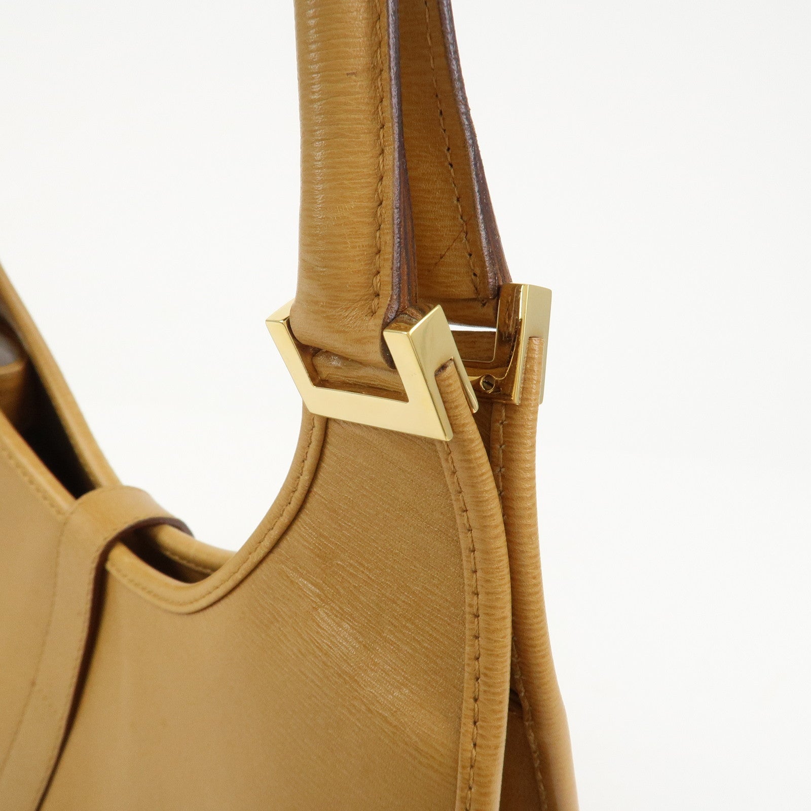 GUCCI Jackie Logo Leather Shoulder Bag Hand Bag Brown 002・1067