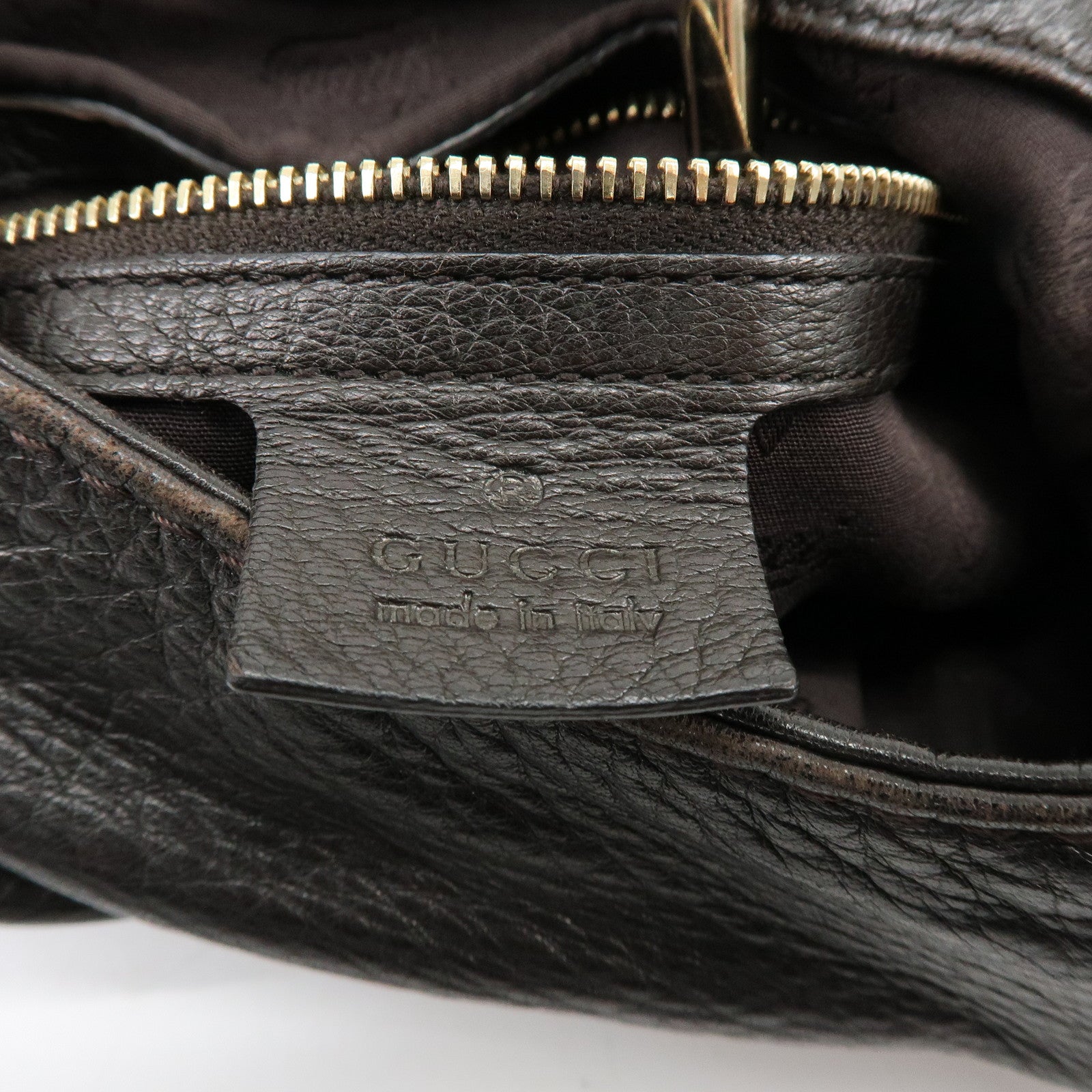 GUCCI New Jackie Leather 2Way Bag Shoulder Bag Dark Brown 219725