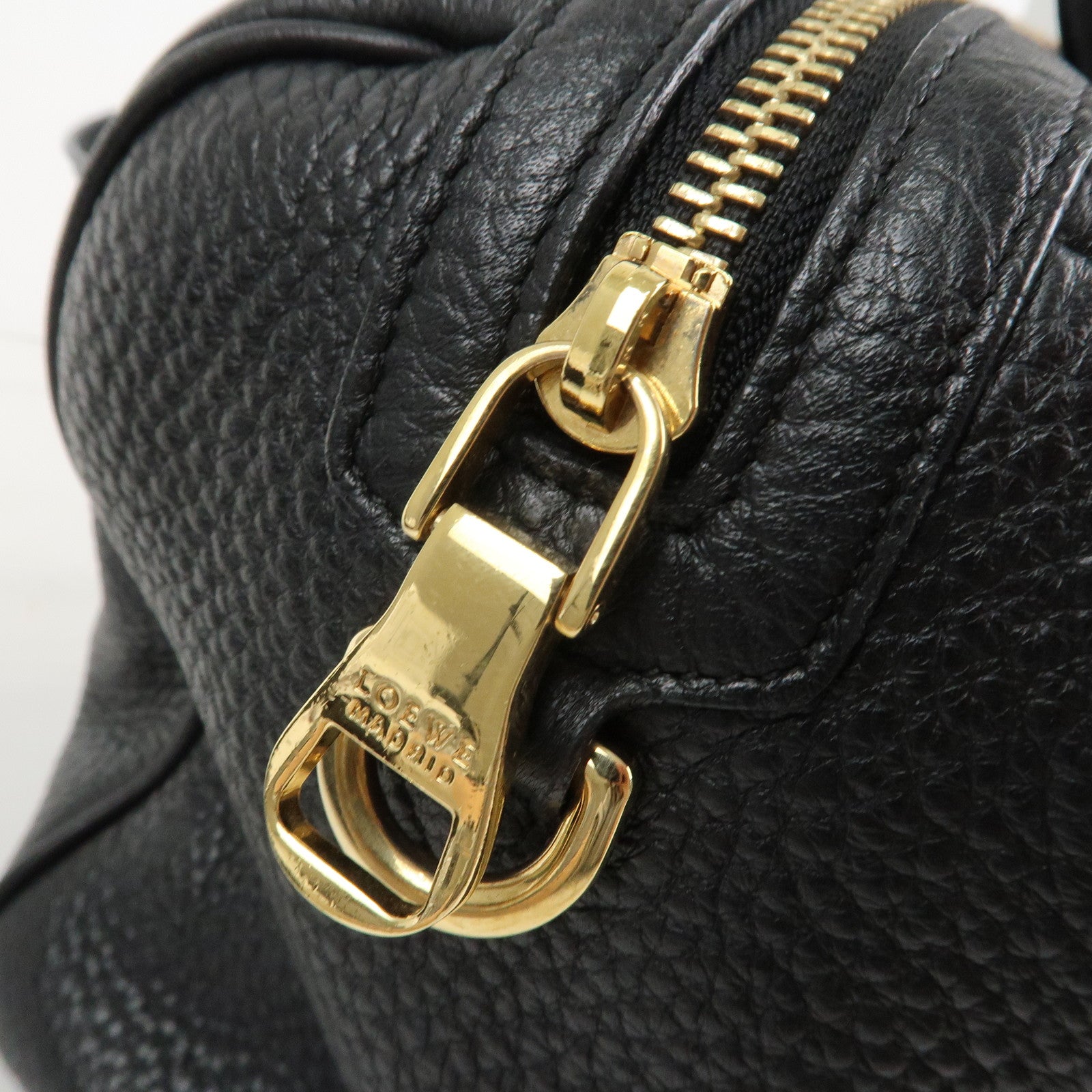 LOEWE Anagram Leather Amazona Fusta 2Way Shoulder Bag Black