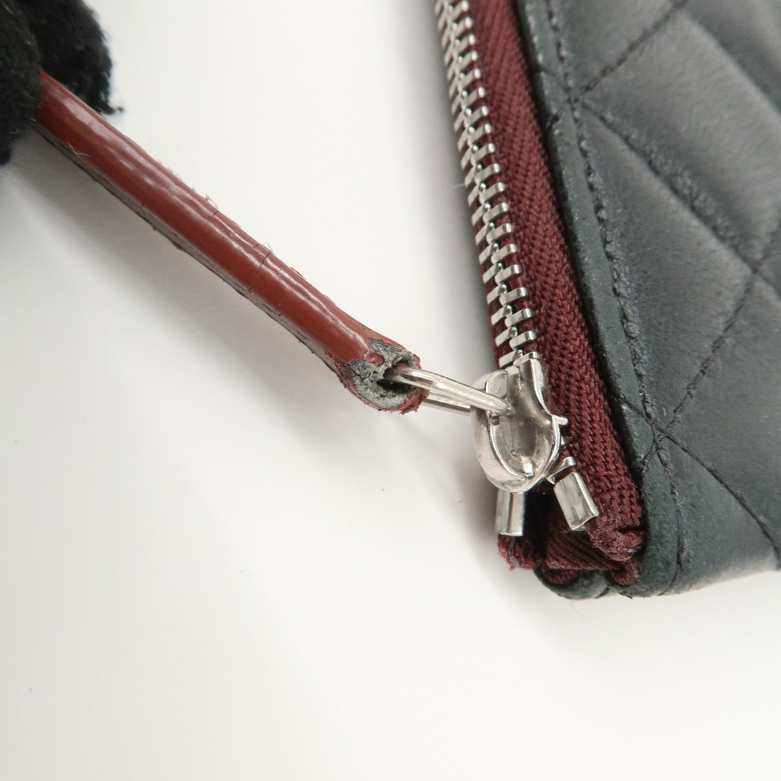 CHANEL Matelasse Caviarskin COCO Mark Coin Case Mini Pouch Black Silver Used