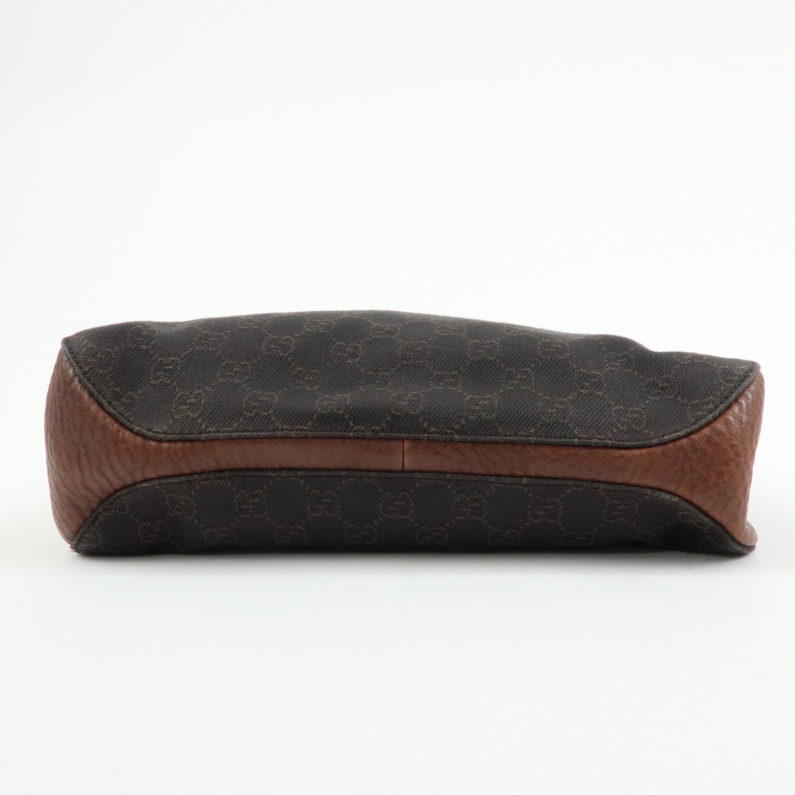 GUCCI Horsebit GG Canvas Leather Tote Bag Hand Bag Brown 101971