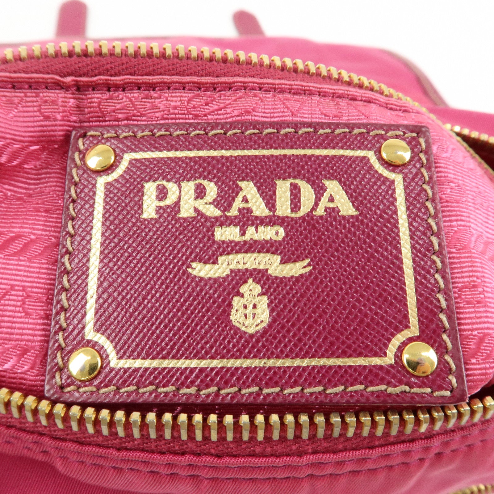 PRADA Nylon Saffiano Leather Flap Messenger Shoulder Bag Pink BT0697 Used