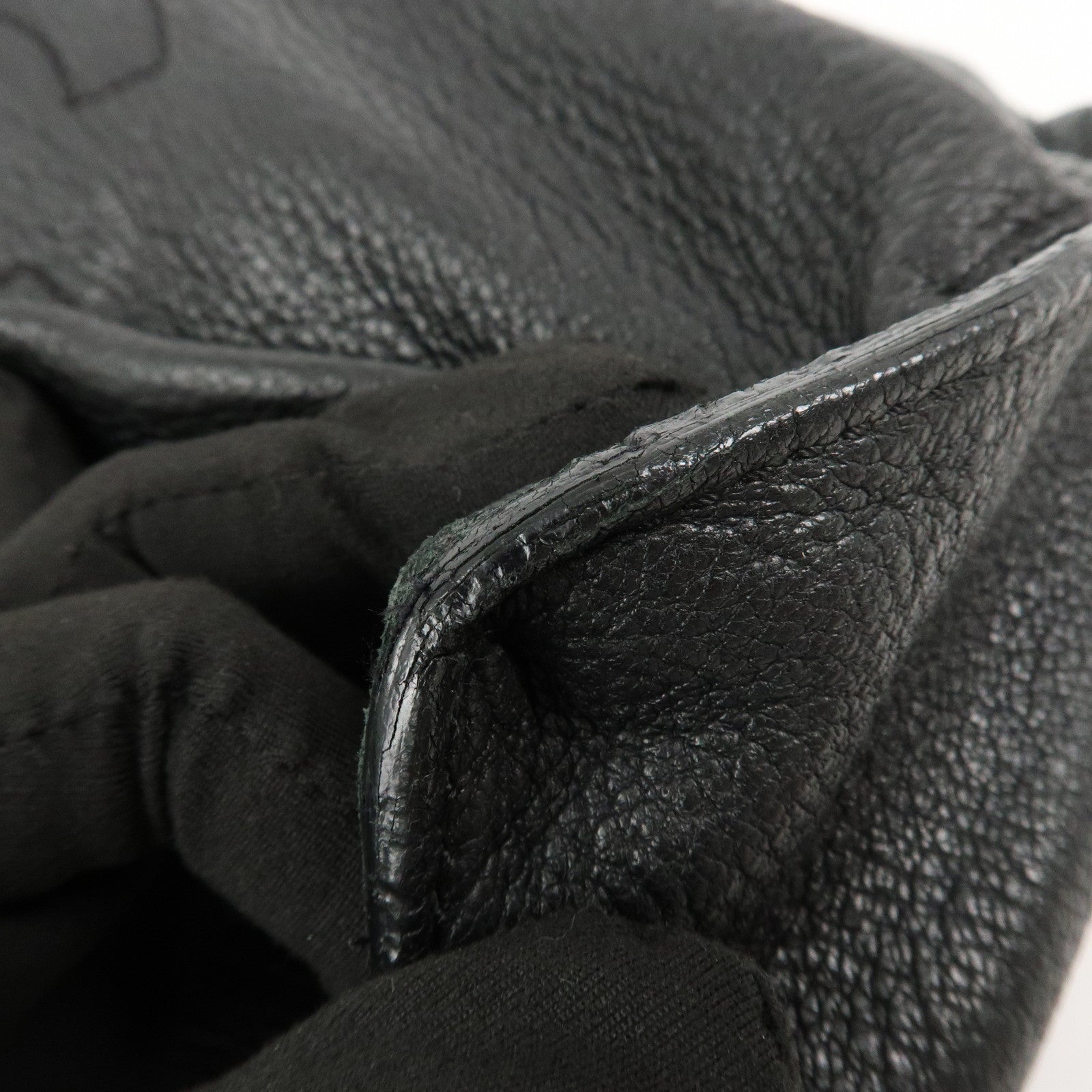 CHANEL Logo Leather Shoulder Bag Hand Bag Black