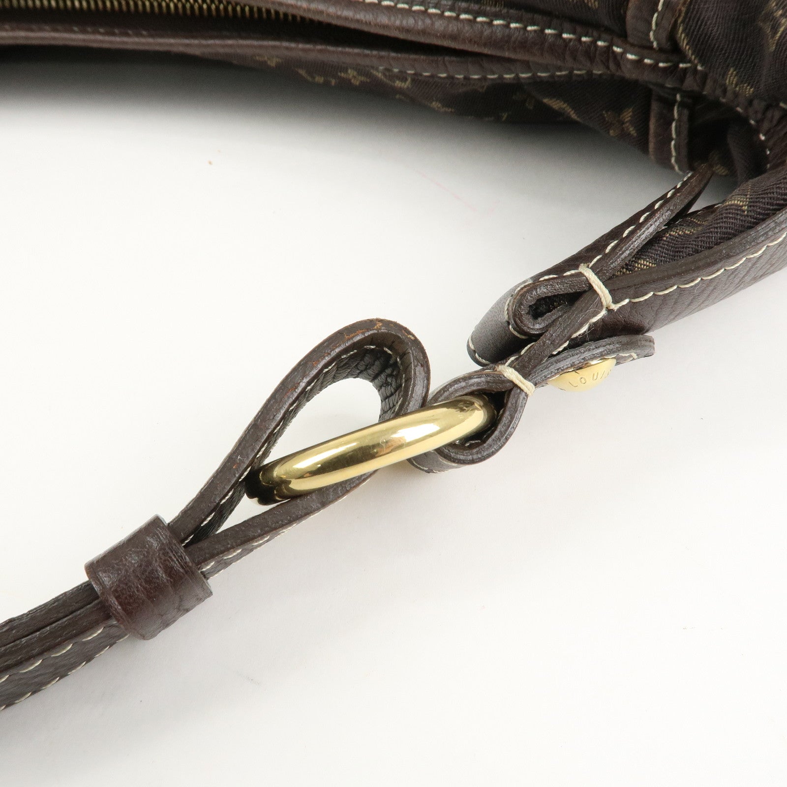 Louis Vuitton Monogram Mini Lin Manon MM Shoulder Bag Ebene M95619 Used