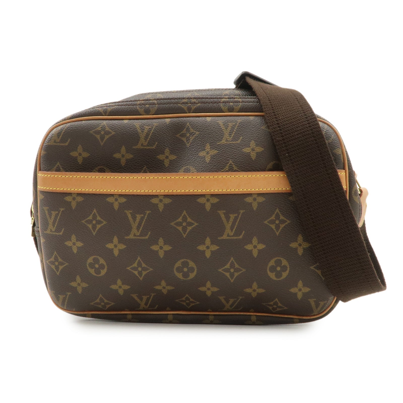 Louis Vuitton Monogram Reporter PM Shoulder Bag Brown M45254 Used