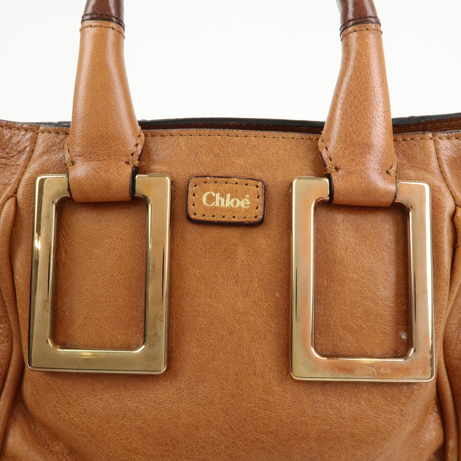 Chloe Ethel Leather 2Way Bag Hand Bag Shoulder Bag Brown