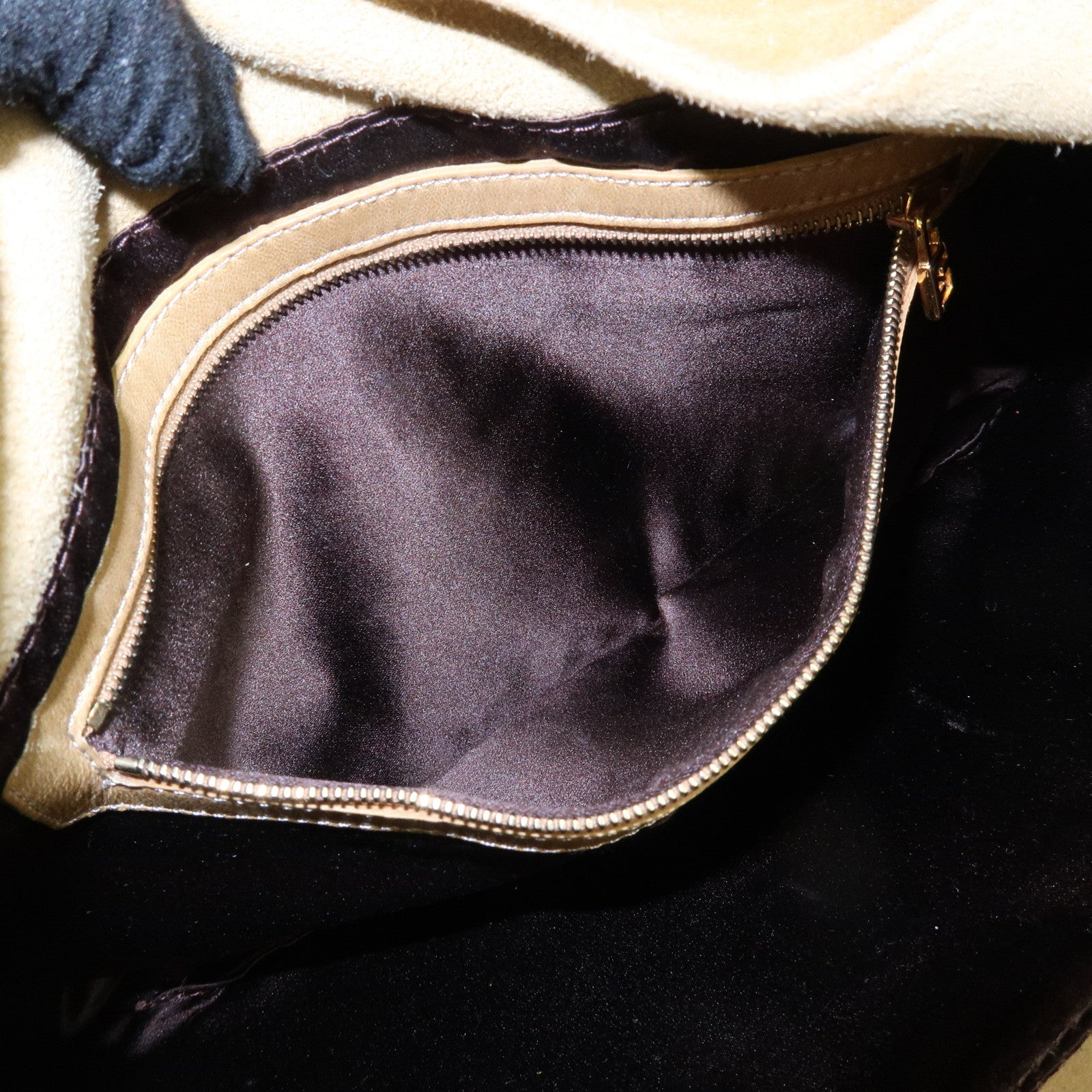 FENDI Suede Leather Shoulder Bag Hand Bag Yellow Beige 26569