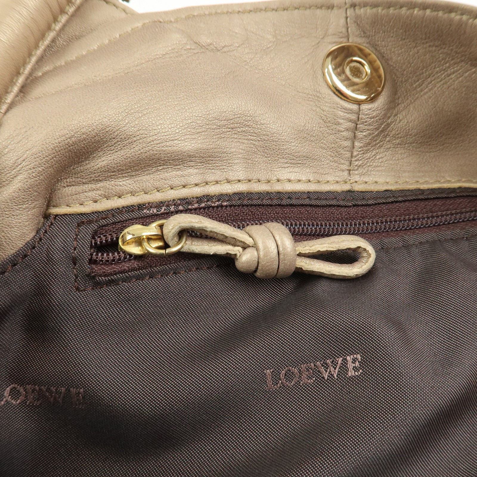 LOEWE Anagram Nappa Aire Leather Hand Bag Shoulder Bag Gold