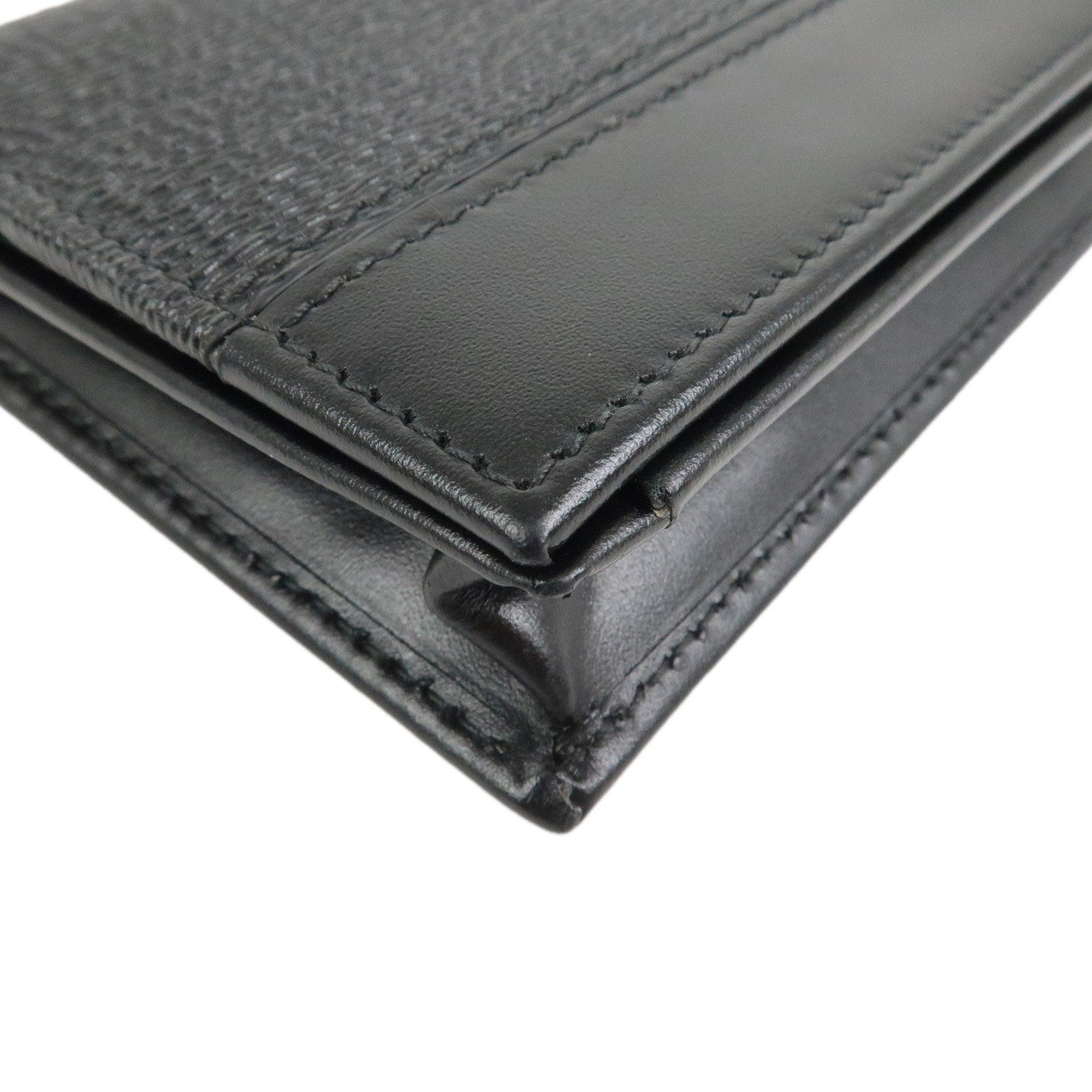 BVLGARI Leather Card Case Card Holder Black