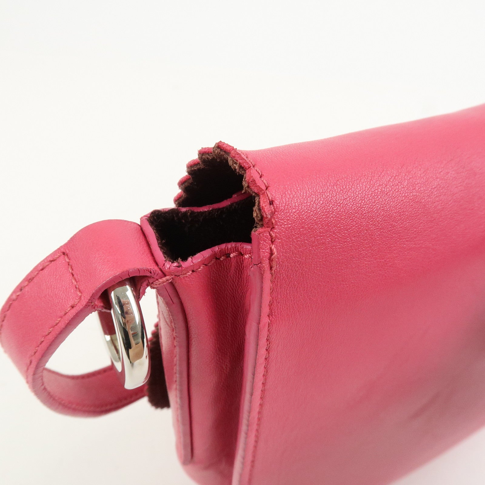 LOEWE Anagram Leather Shoulder Bag Crossbody Bag Pink