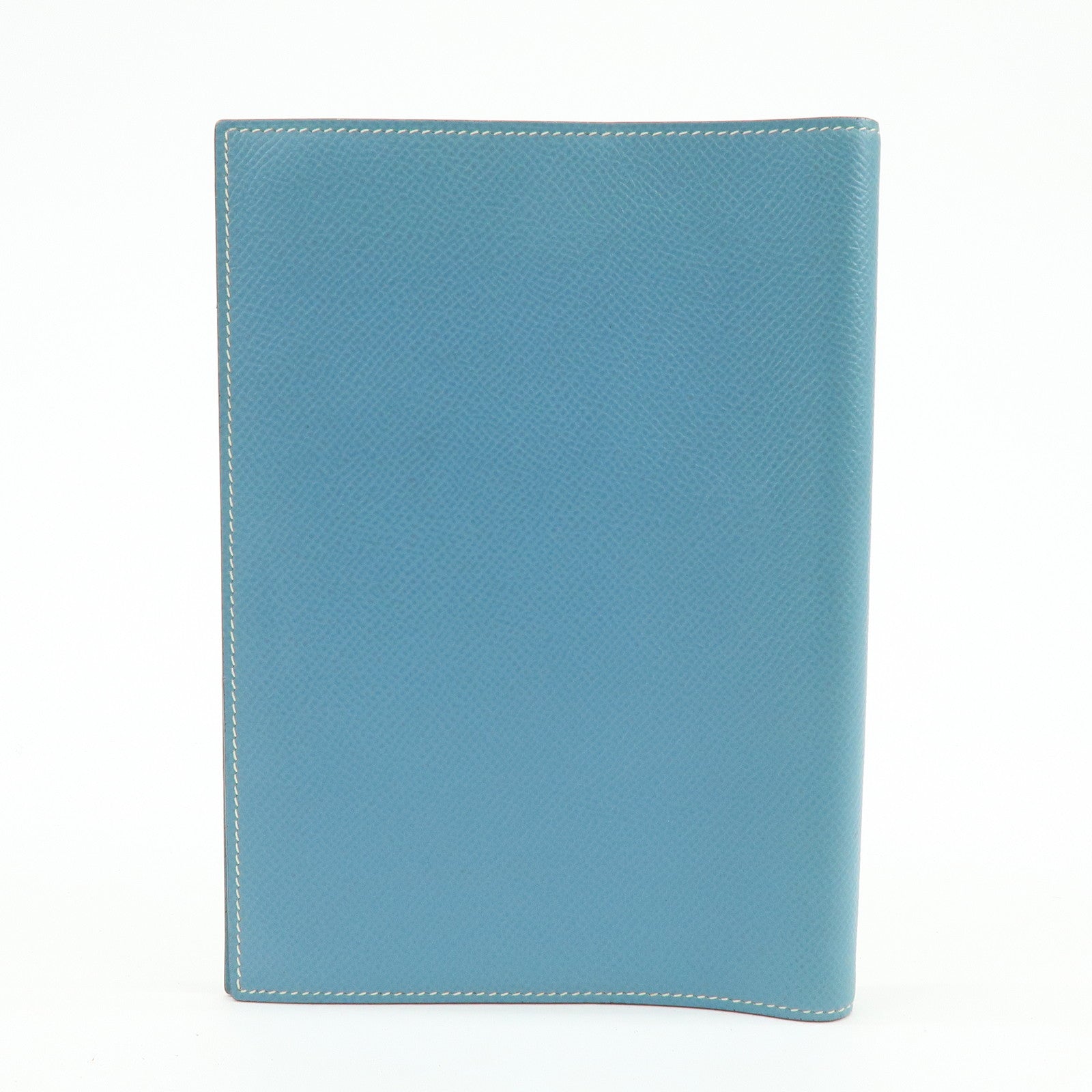 HERMES Globe Trotter Veau Epsom Planner Cover □H Stamped Blue Jean