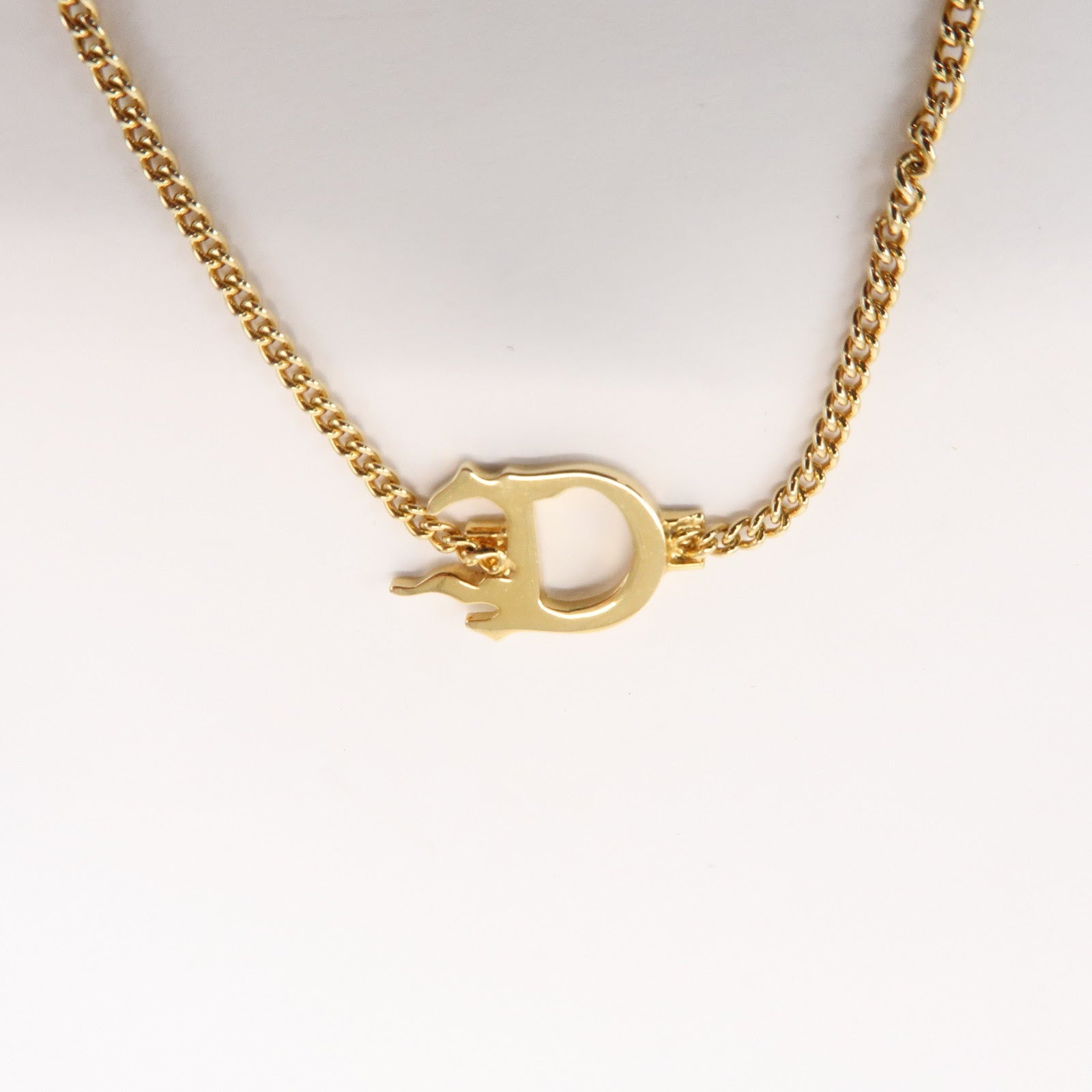 Christian Dior Logo D Motif Metal Bracelet Gold