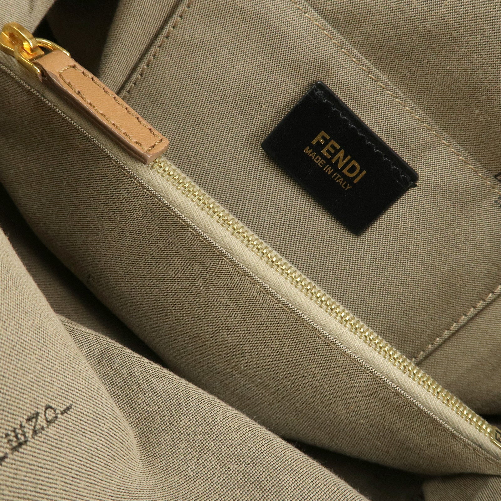 FENDI Chameleon Canvas Patent Leather 2Way Hand Bag Beige 8BL117