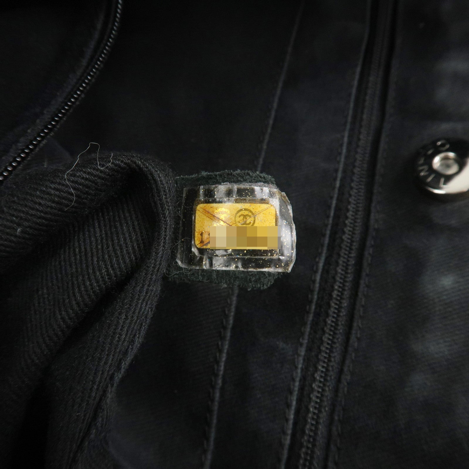 CHANEL COCO Mark Canvas Leather Chain Shoulder Bag Black