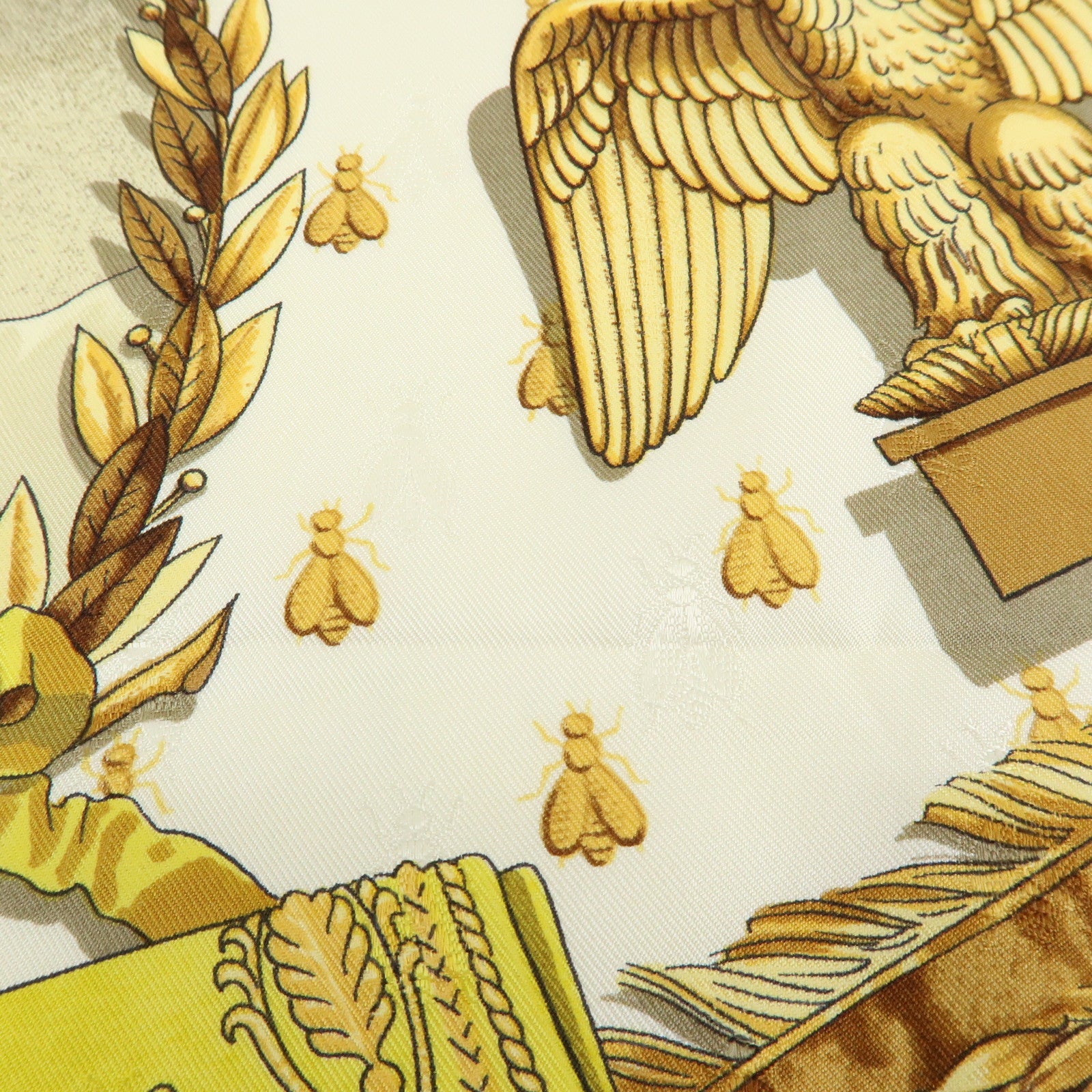 HERMES Carre 90 Silk 100% Scarf NAPOLEON Gold Yellow