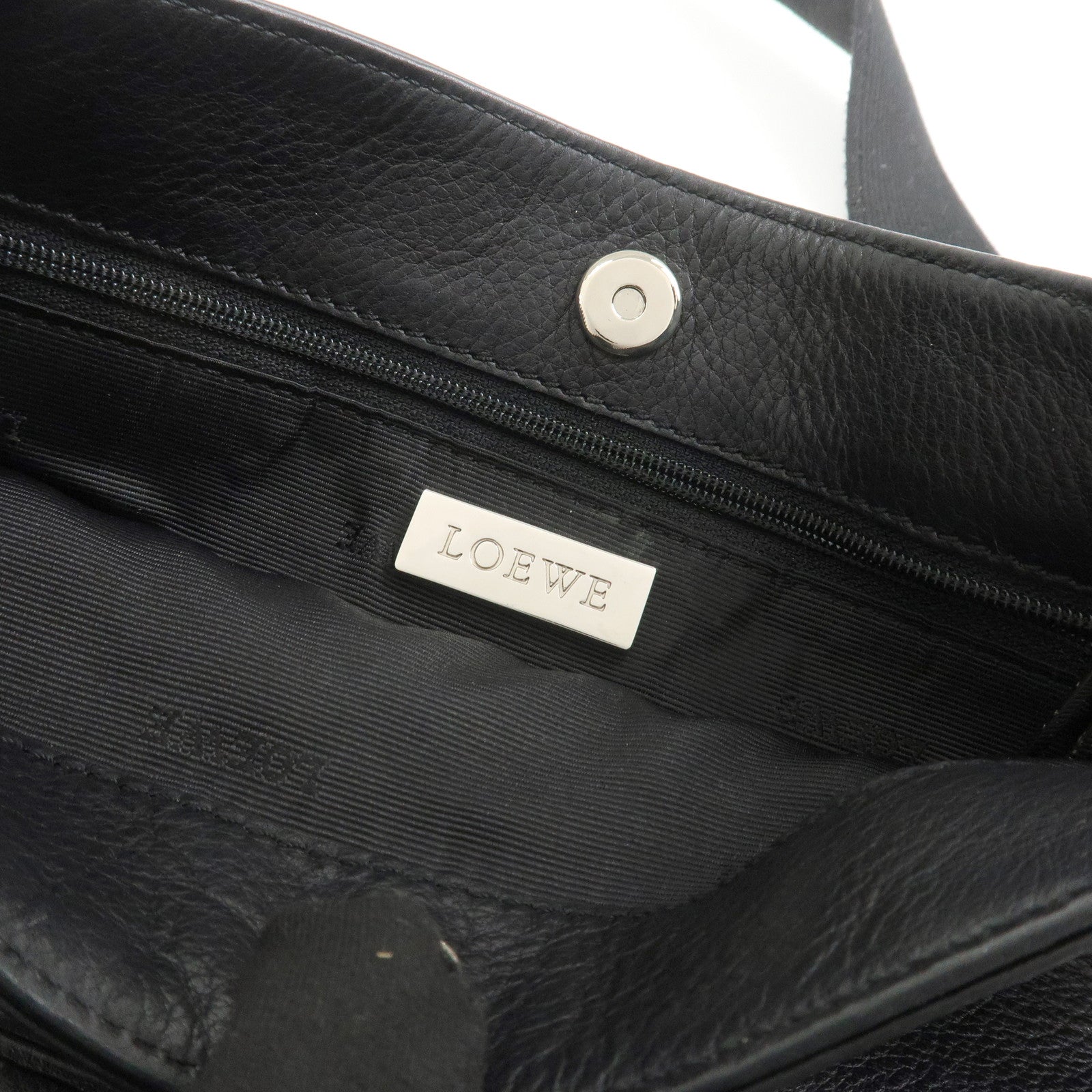 LOEWE Anagram Leather Shoulder Bag Crossbody Bag Black