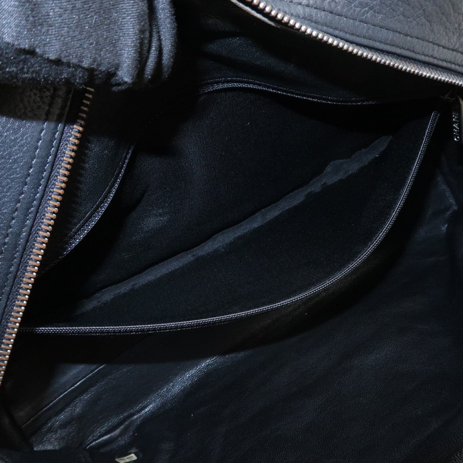 CHANEL Matelasse Leather Boston Bag Bowling Bag Black A15685