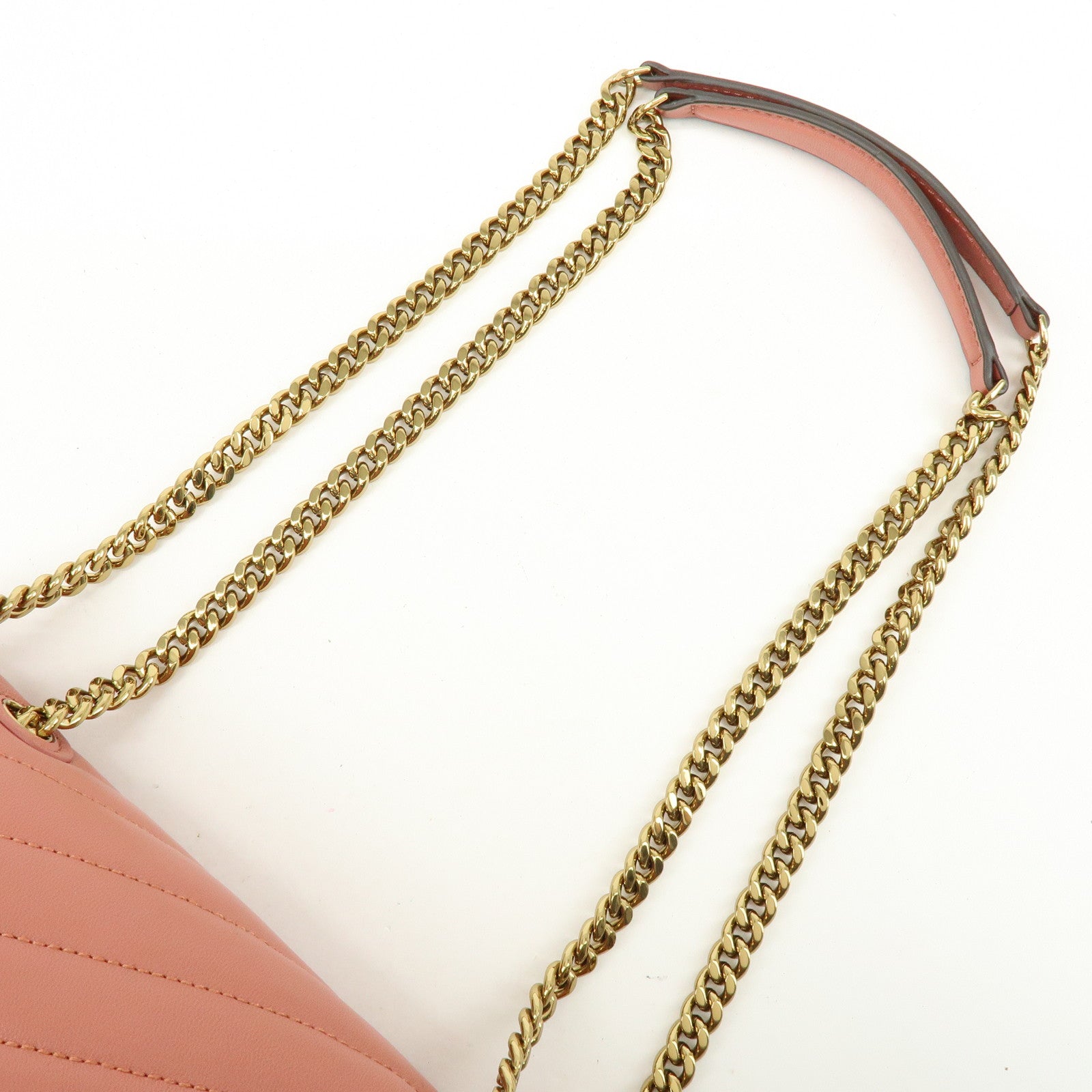 TORY BURCH Double T Kira Leather Chain Shoulder Bag Hand Bag Pink