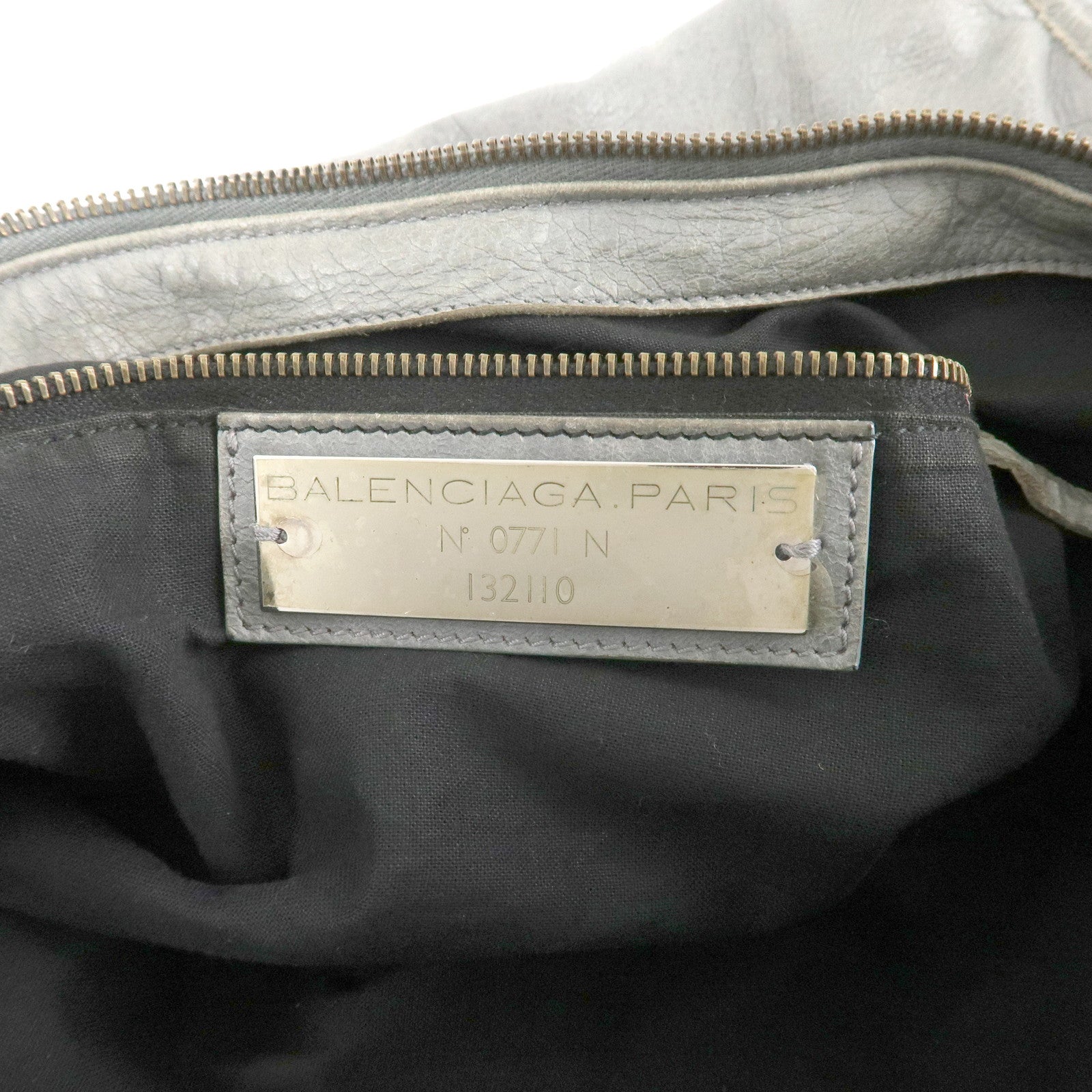 BALENCIAGA The Work Leather Tote Bag Hand Bag Gray Used