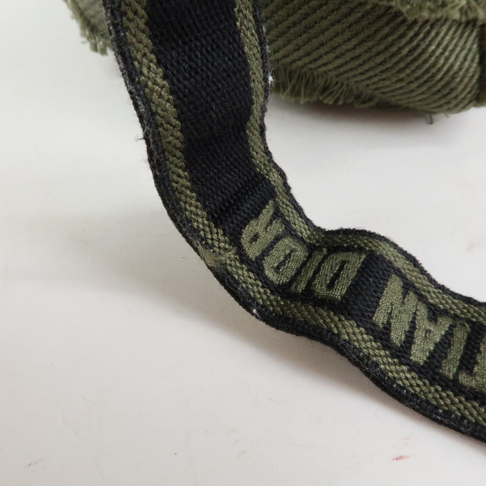 Christian Dior Dior Camp Cotton Canvas Shoulder Bag Khaki Black