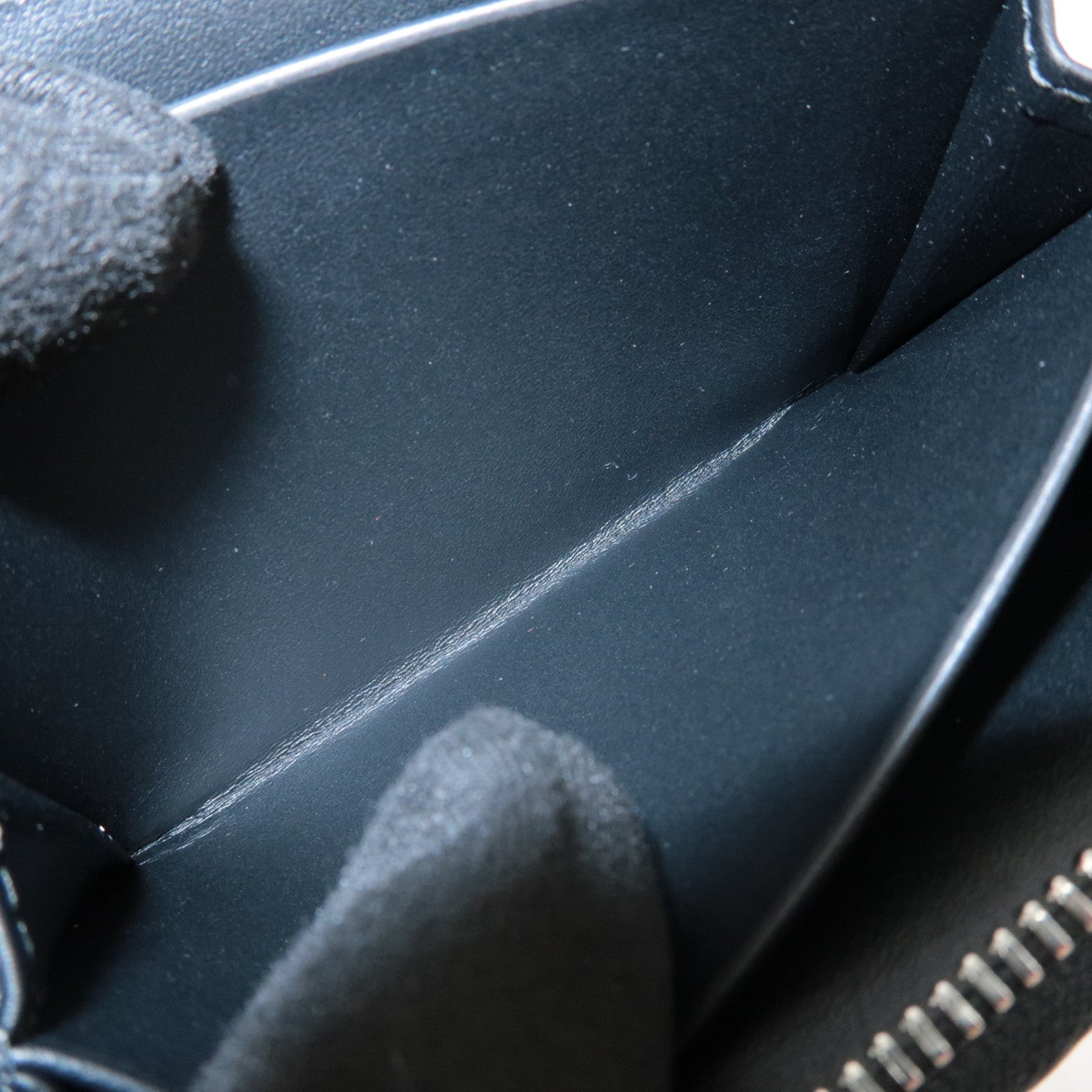 LOEWE Anagram Soft Grain Calf Coin Card Card Case Silver HDW Black Used