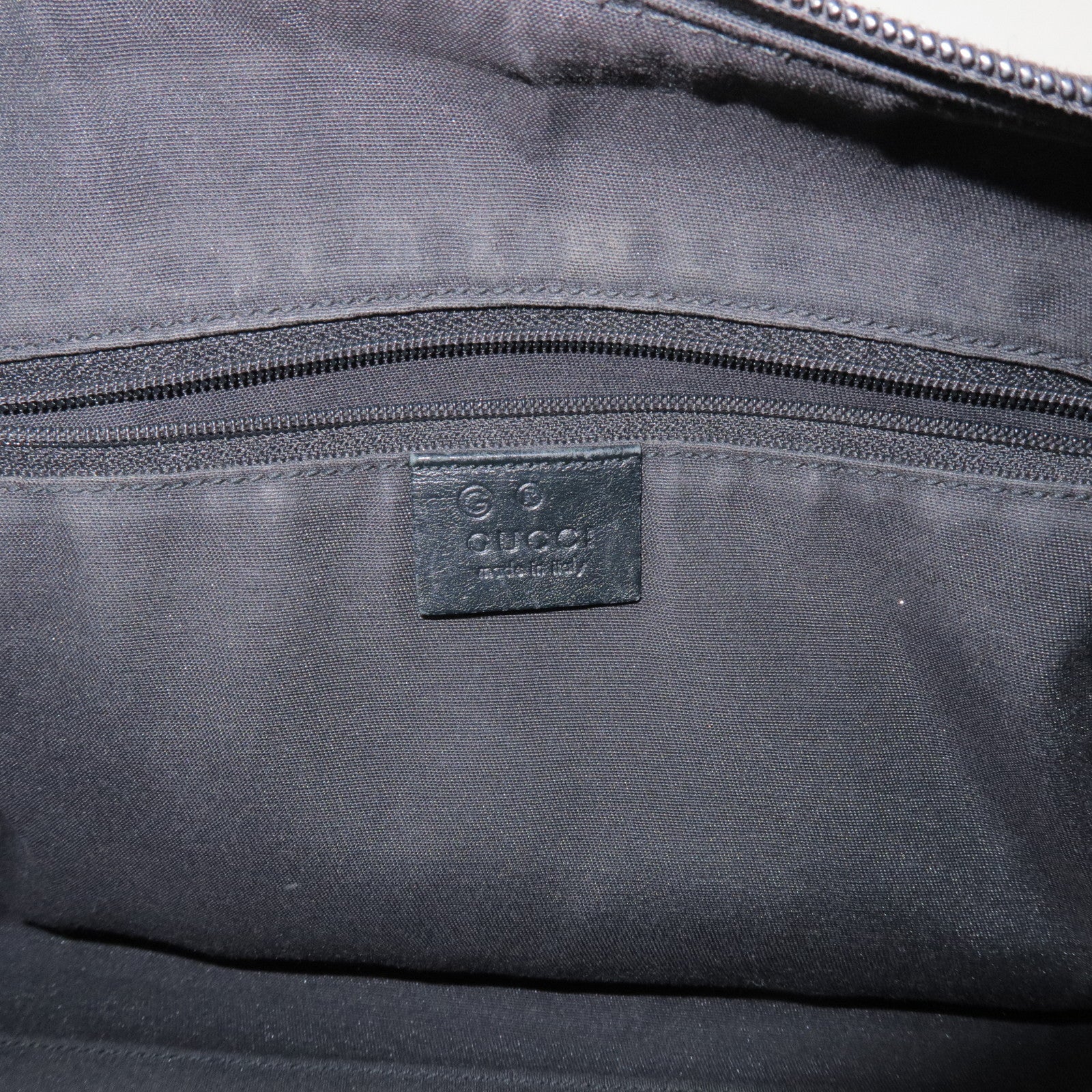 GUCCI GG Crystal Leather Boston Bag Hand Bag Silver Black 257289