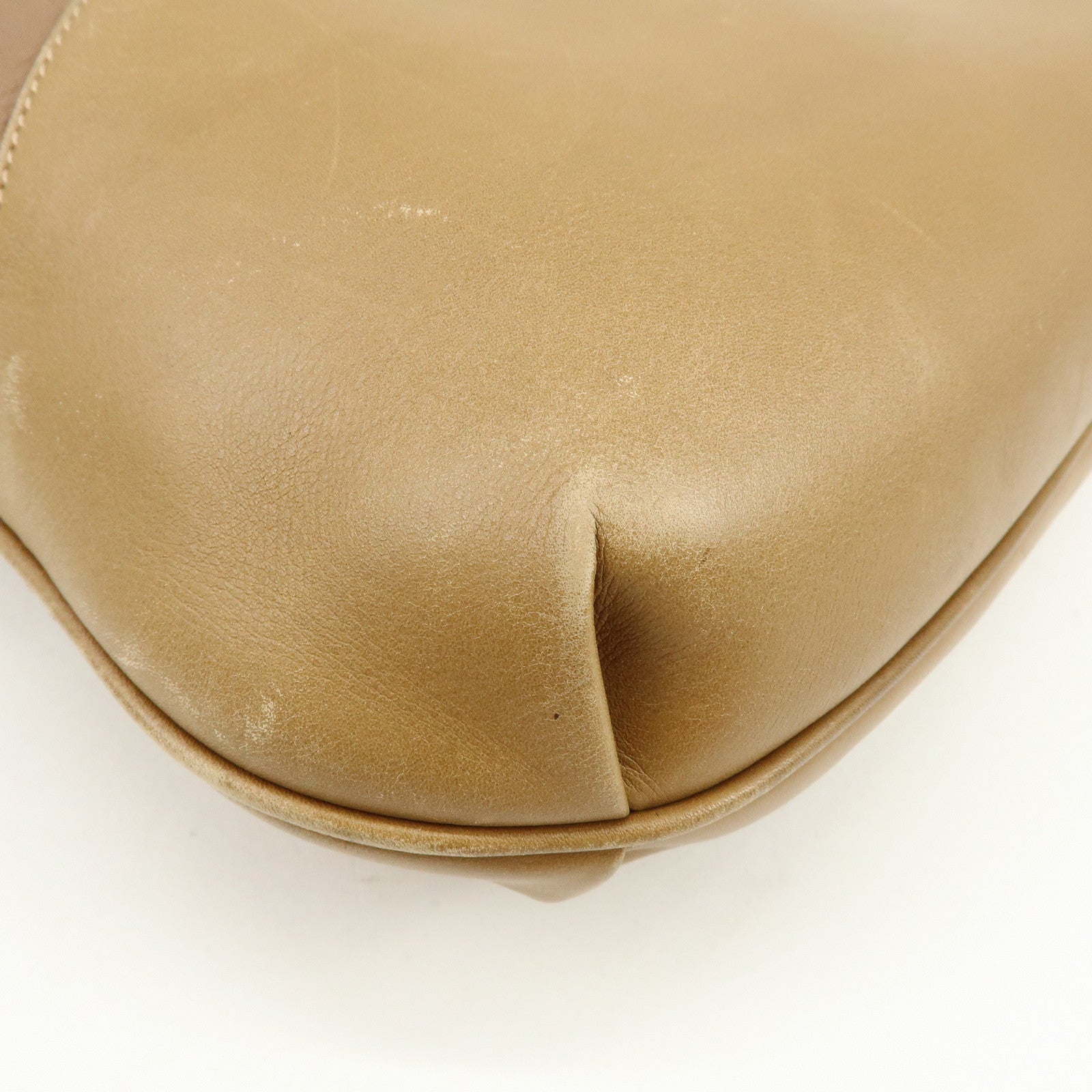 GUCCI Old Gucci Bamboo Leather Hand Bag Brown 26.000.5686