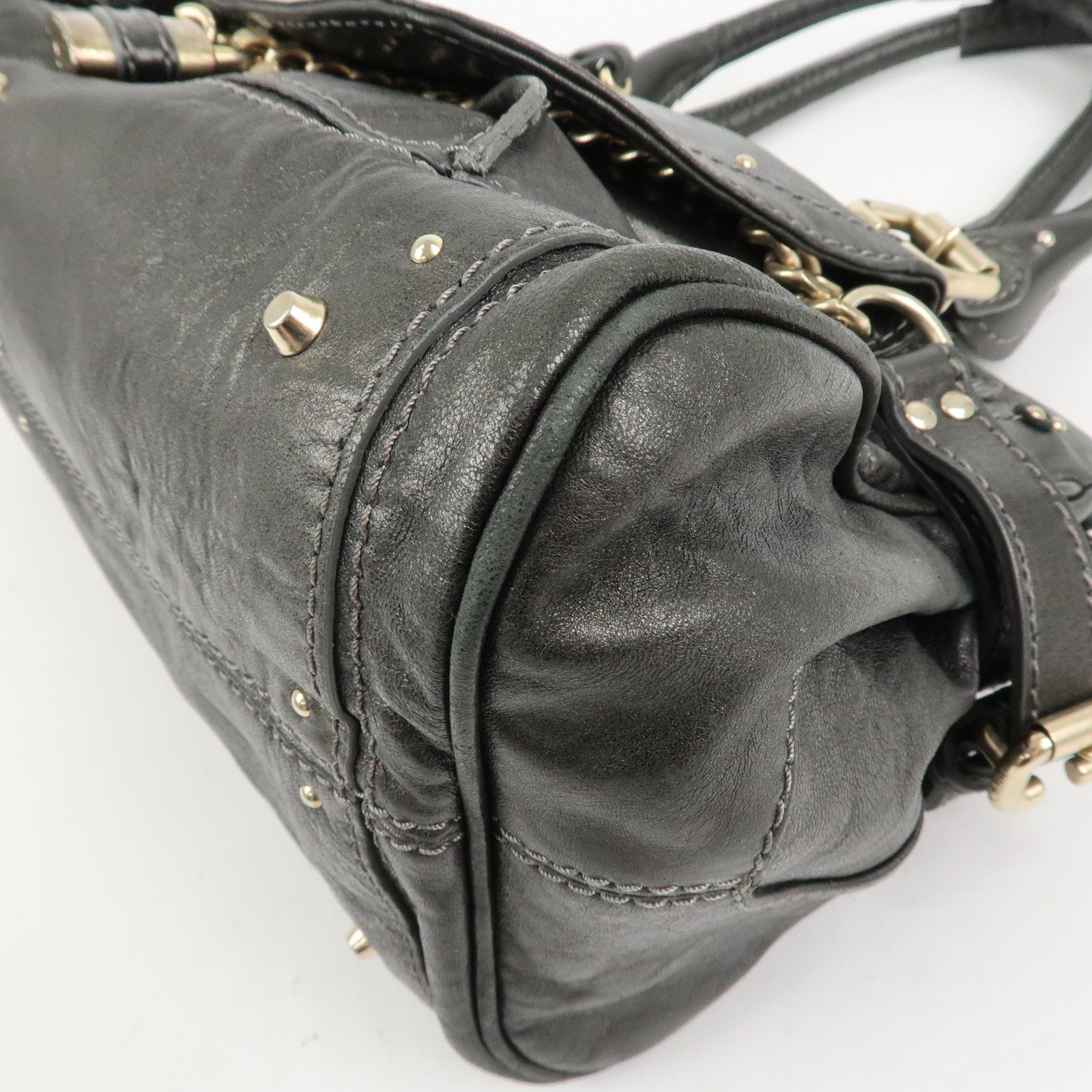 Chloe Paddington Leather Hand Bag Shoulder Bag Black