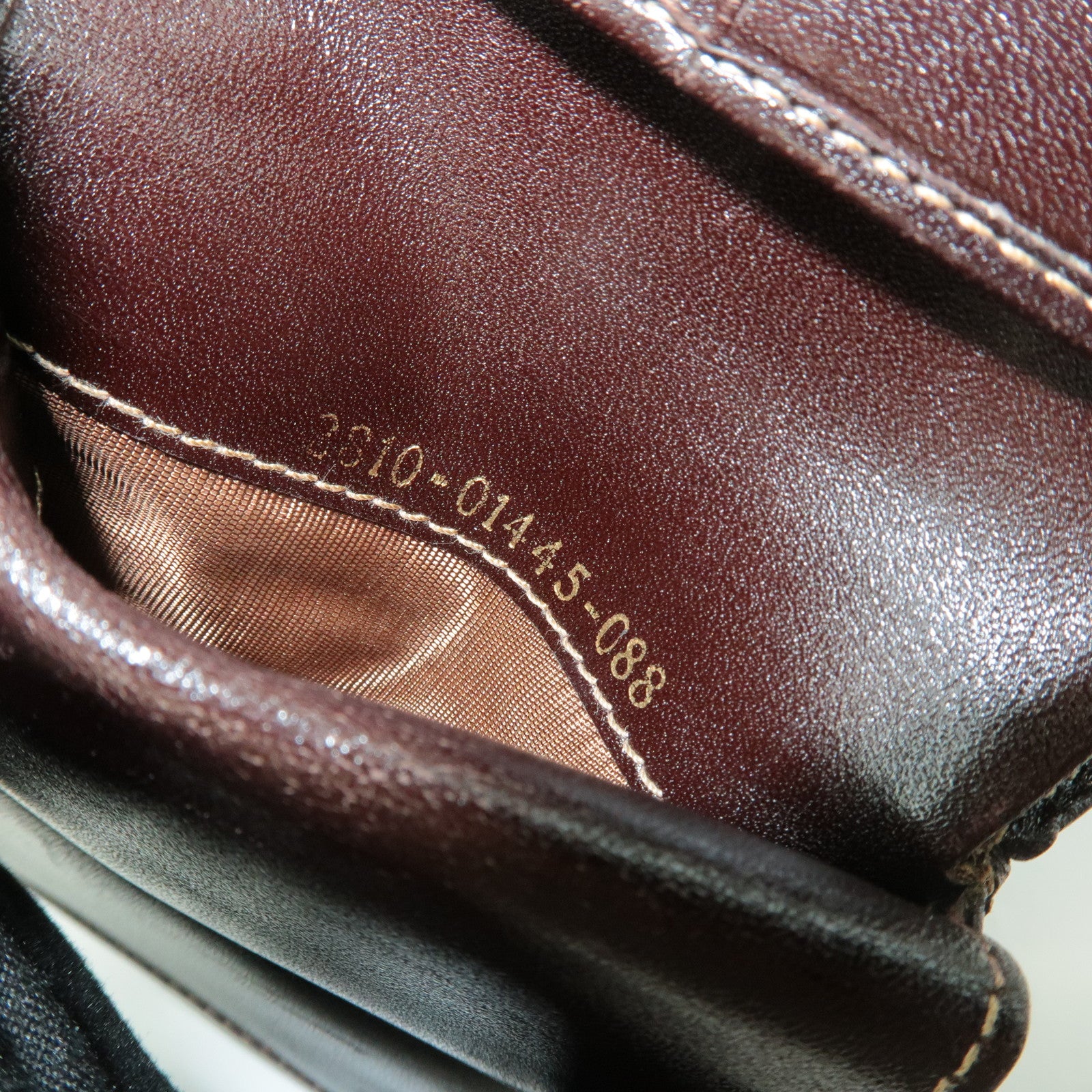 FENDI Zucca Leather Canvas Bi-fold Wallet Black Brown 01445 Used