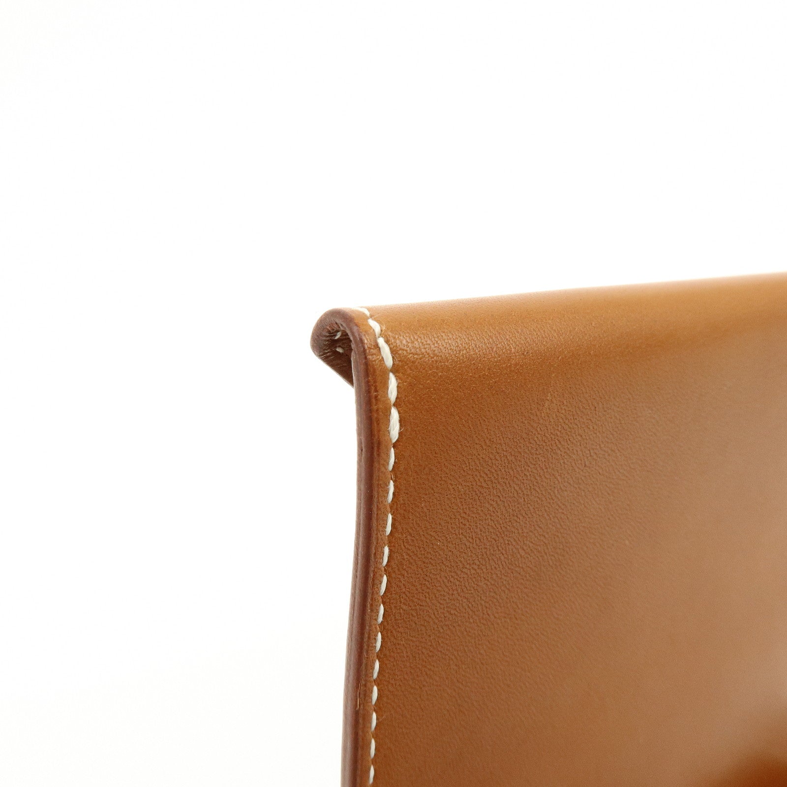 Hermes Enveloppe Box Calf Leather Card Case A Stamped Tan Brown