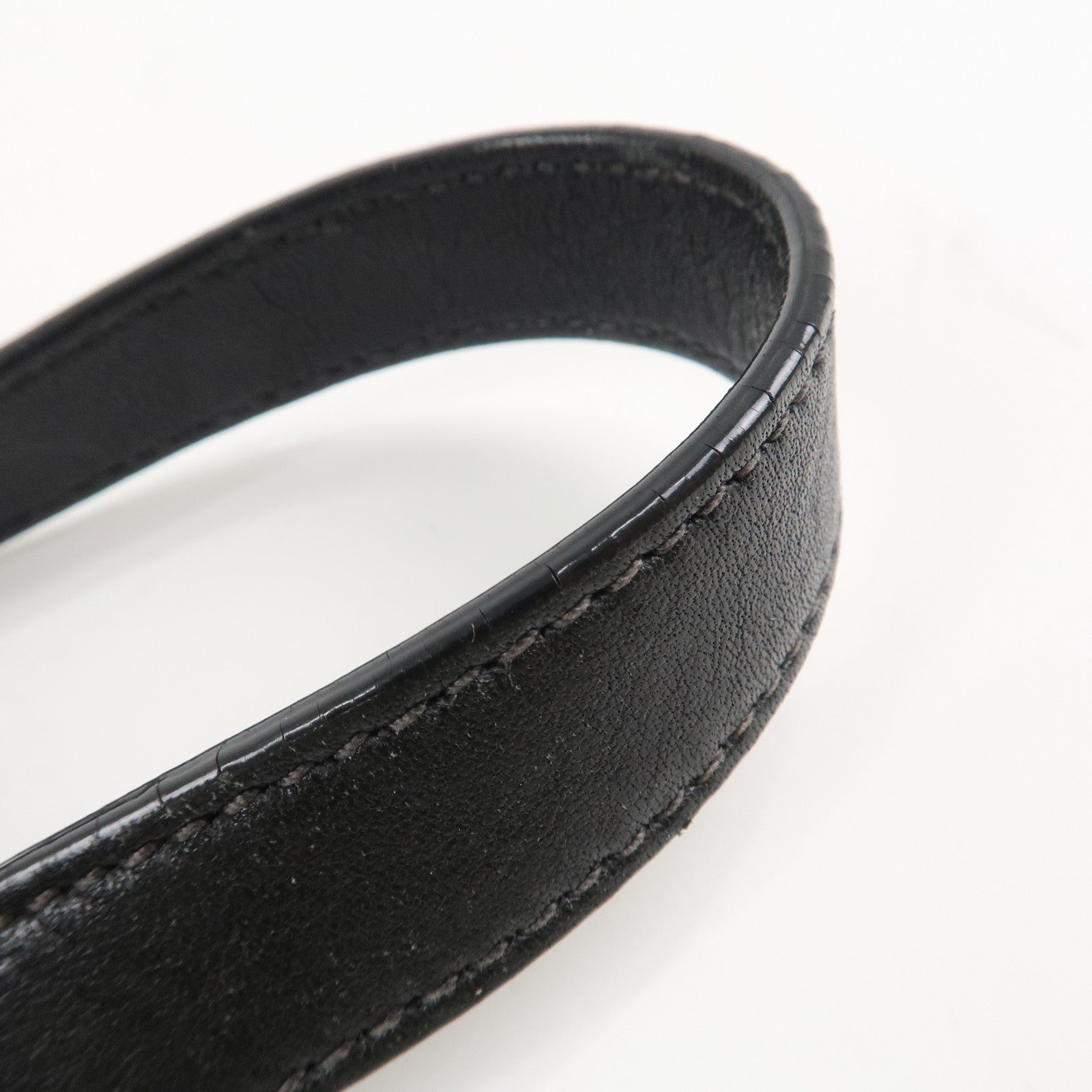 PRADA Logo Calf Leather 2Way Tote Bag Hand Bag Black Gold HDW BN1902 Used