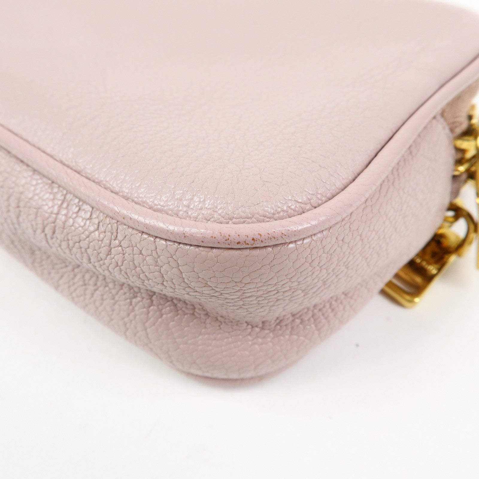 MIU MIU Logo Madras Leather Mini Shoulder Bag Light Purple
