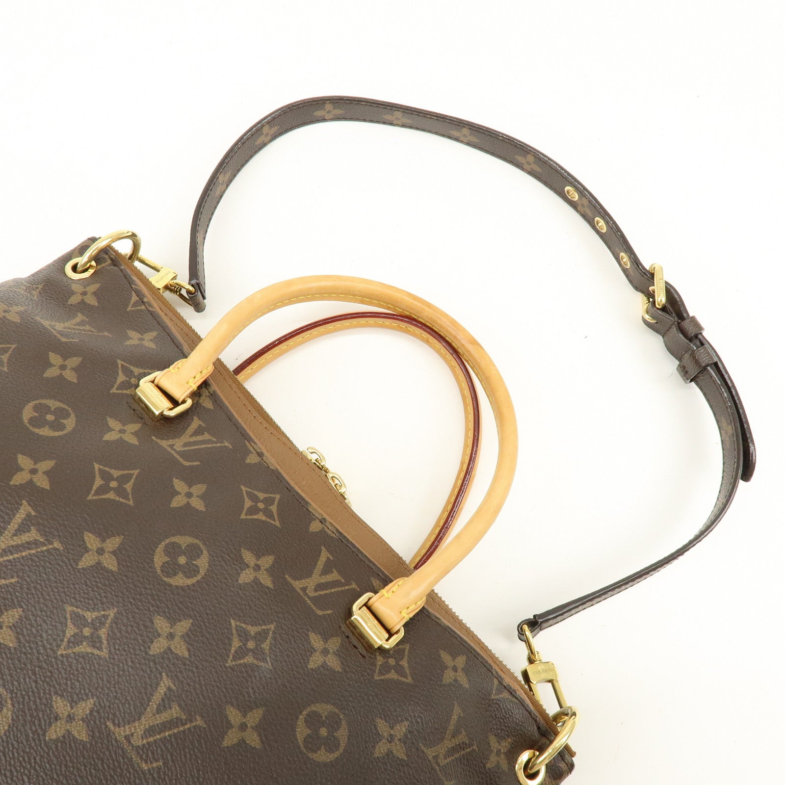 Louis Vuitton Monogram Pallas Hand Bag Shoulder Bag Avana M40907