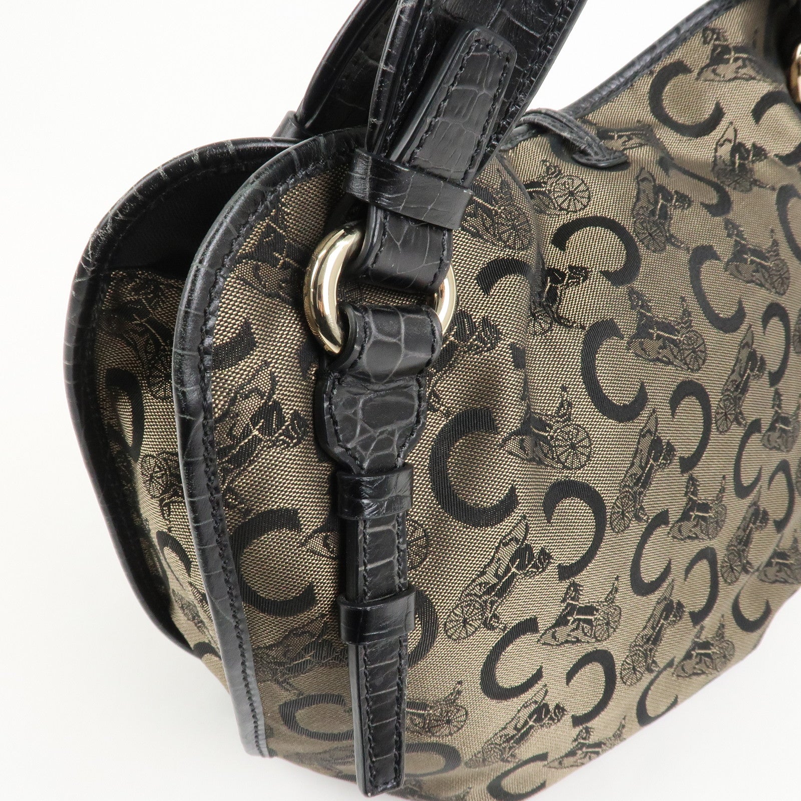 CELINE Bitter Sweet C Macadam Hand Bag Shoulder Bag Brown